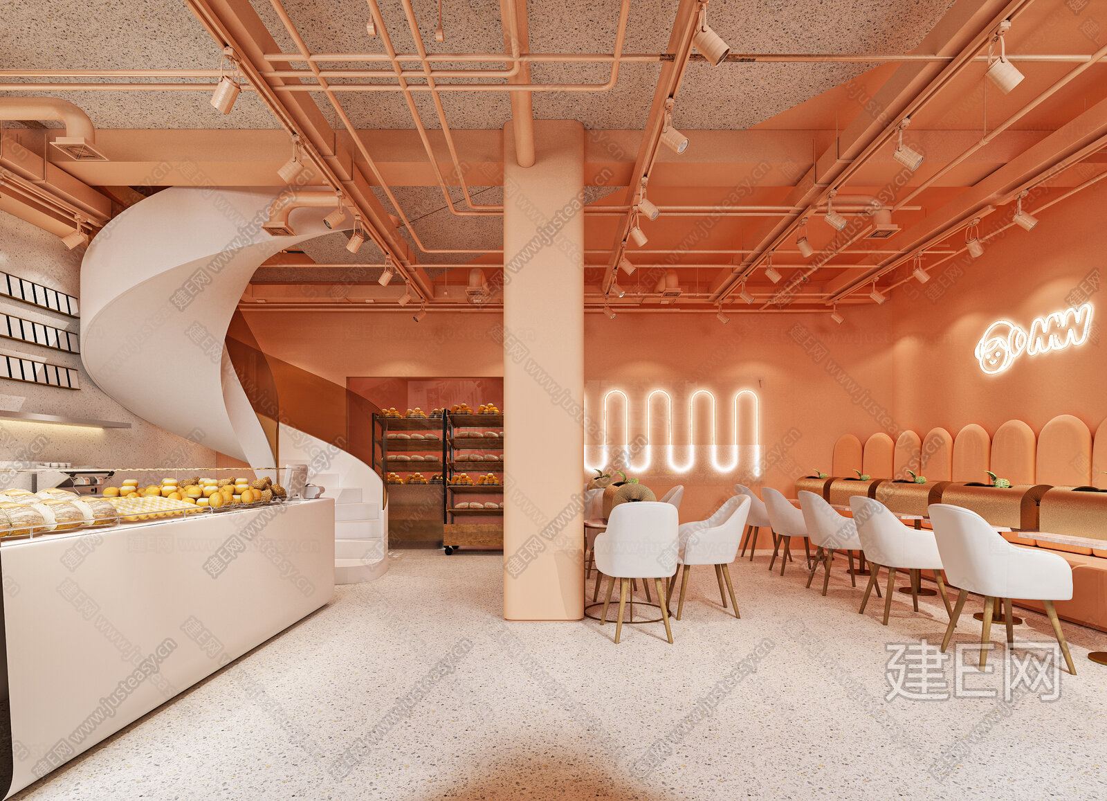 现代奶茶店3d模型下载