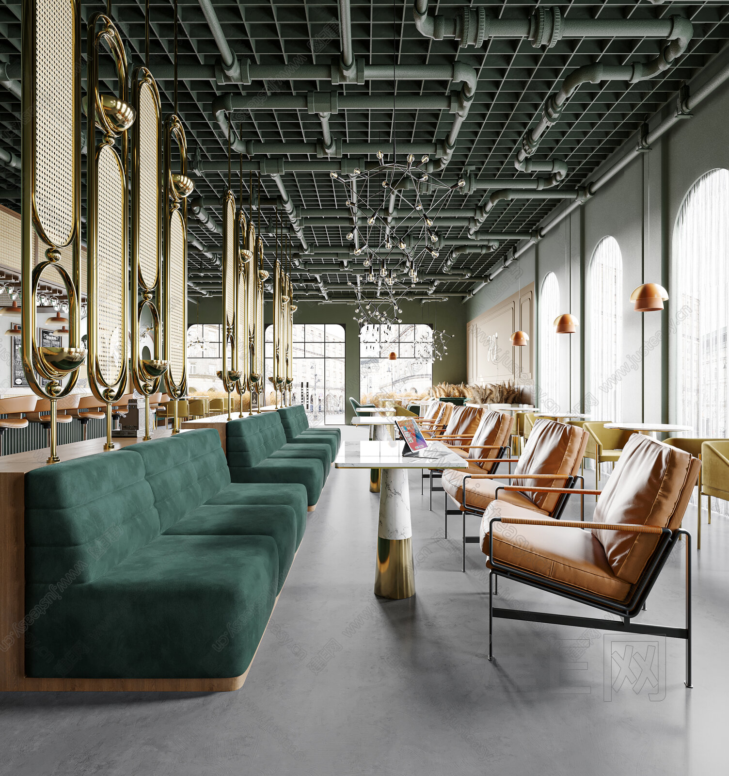 现代西餐厅3d模型下载