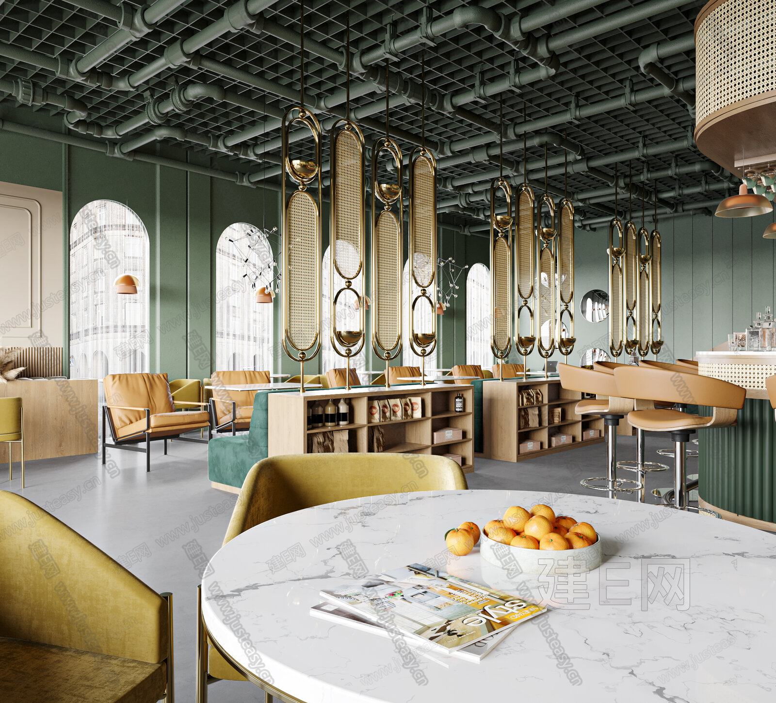 现代西餐厅模型下载_3d 现代西餐厅max模型免费下载_建e室内设计网