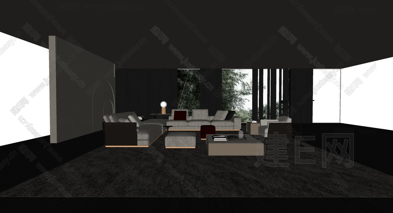 意大利 米洛提 Minotti 现代客厅模型SU模型下载[ID:109004403]_建e网su模型