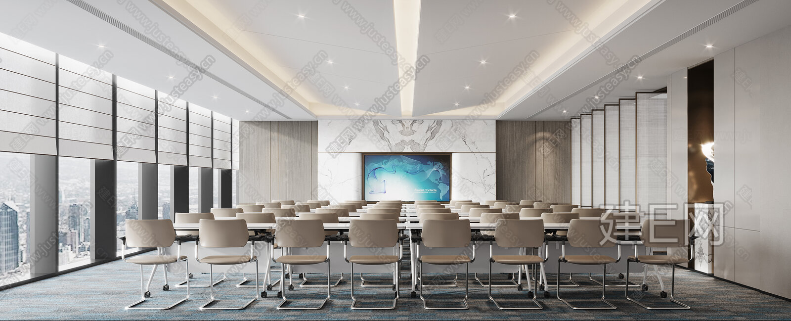现代会议室3d模型下载[ID:112873793]_建e网3d模型