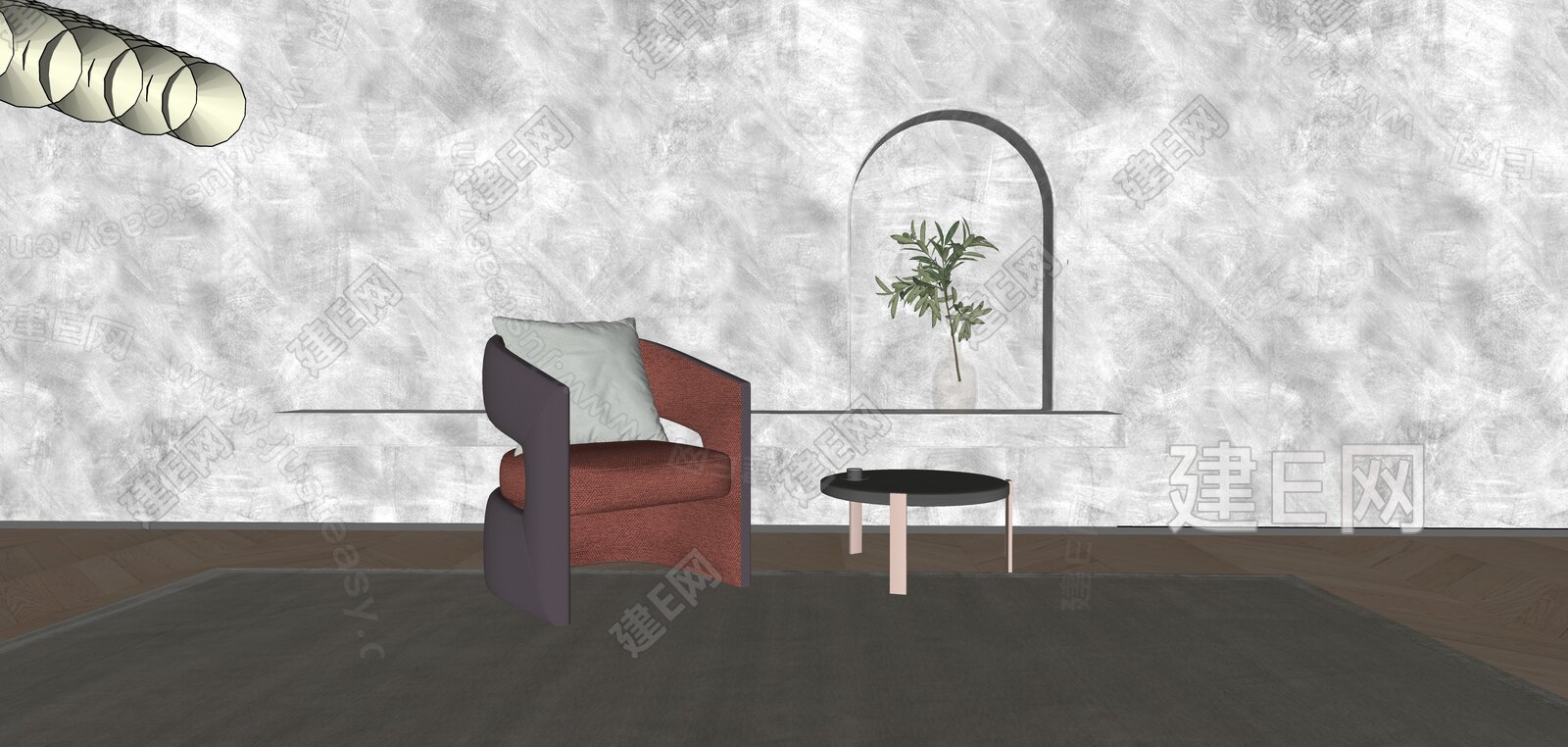 现代休闲椅模型SU模型下载[ID:102450777]_建E室内设计网