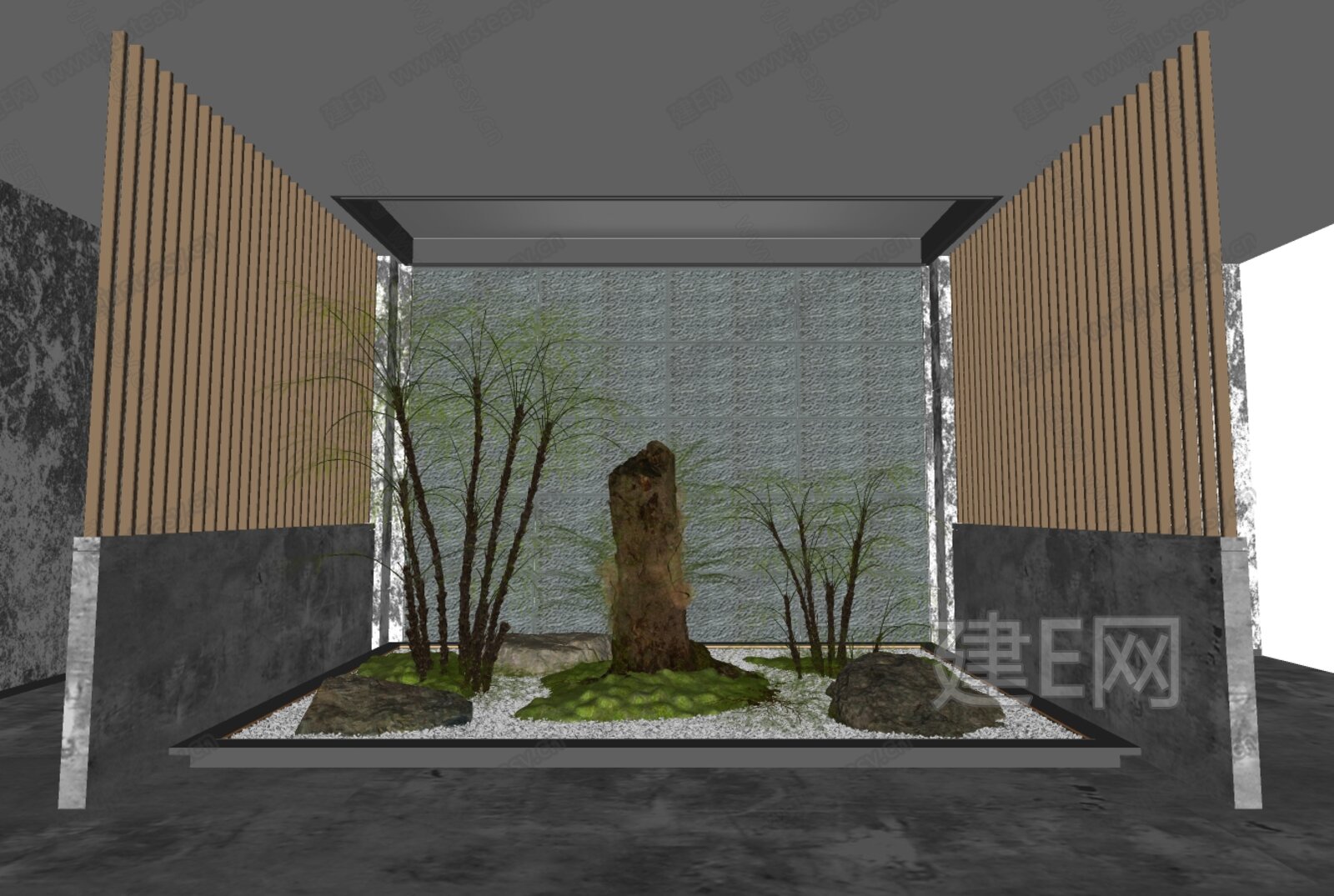 现代室内景观小品模型SU模型下载[ID:104089182]_建e网su模型