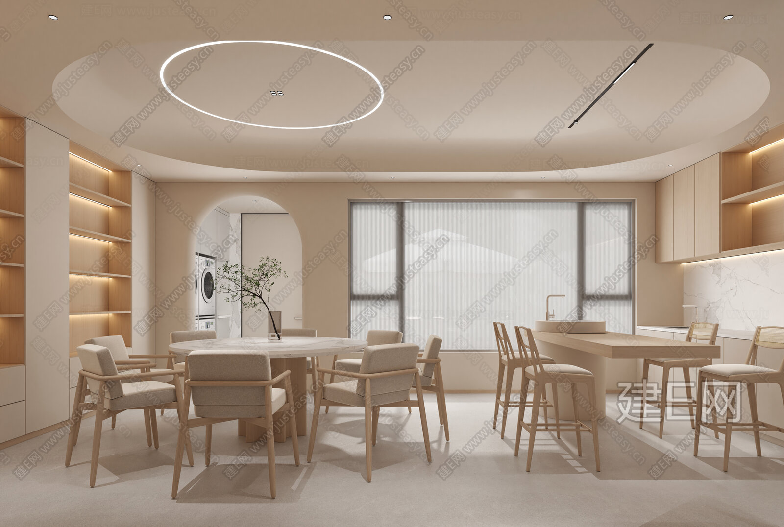 【现代餐厅3d模型】建E网_现代餐厅3d模型下载[ID:105402584]_打造3d现代餐厅模型免费下载平台