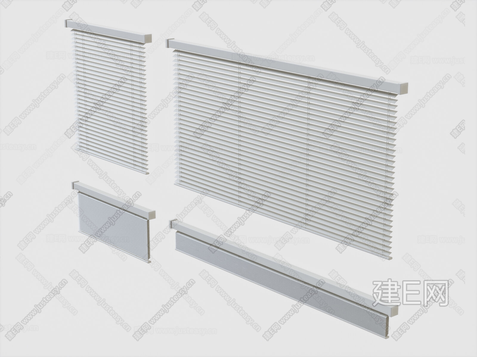 现代百叶帘3d模型下载[ID:106254363]_建e网3d模型