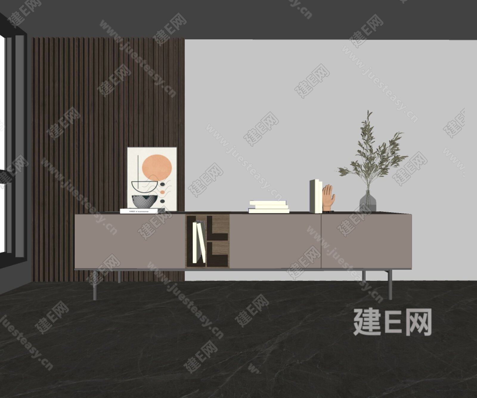 现代时尚电视柜模型SU模型下载[ID:113723110]_建e网su模型