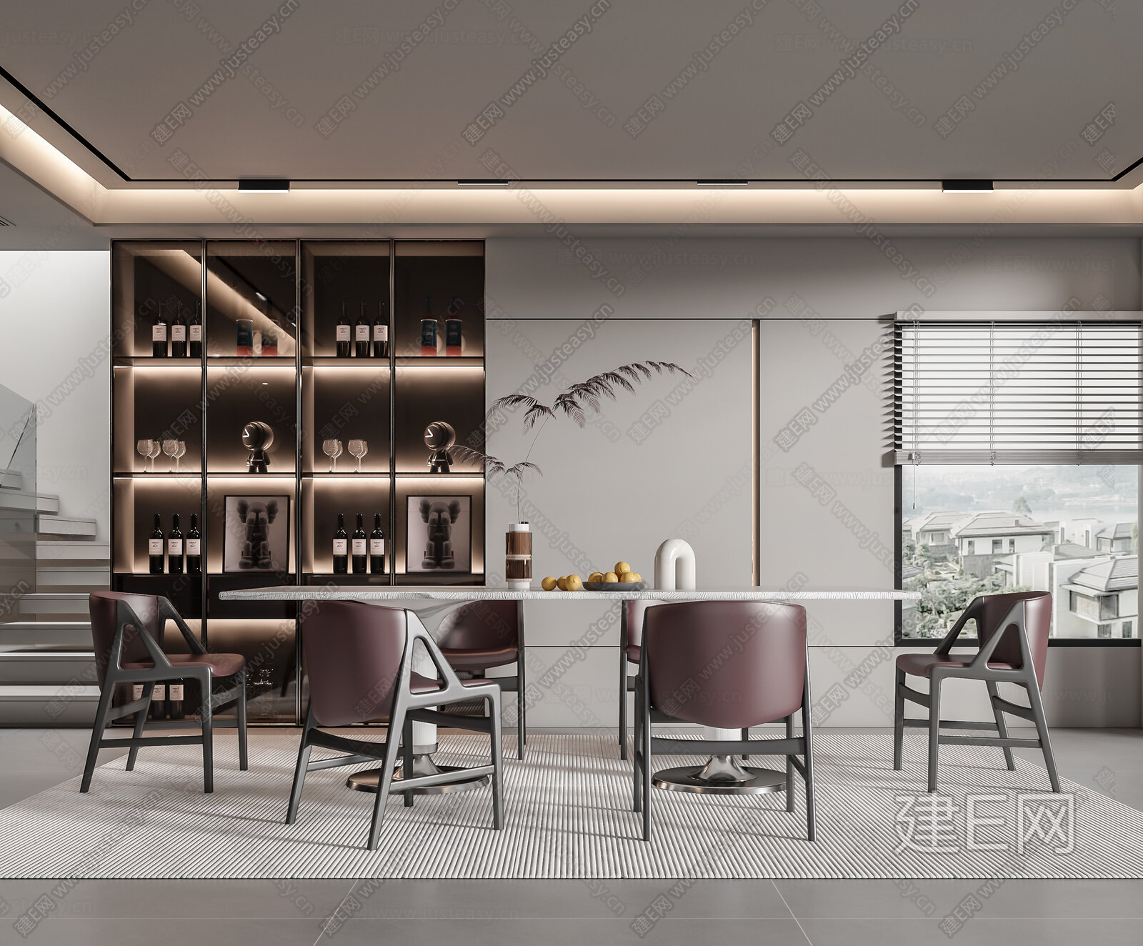 现代餐厅模型SU模型下载[ID:115951227]_建e网su模型