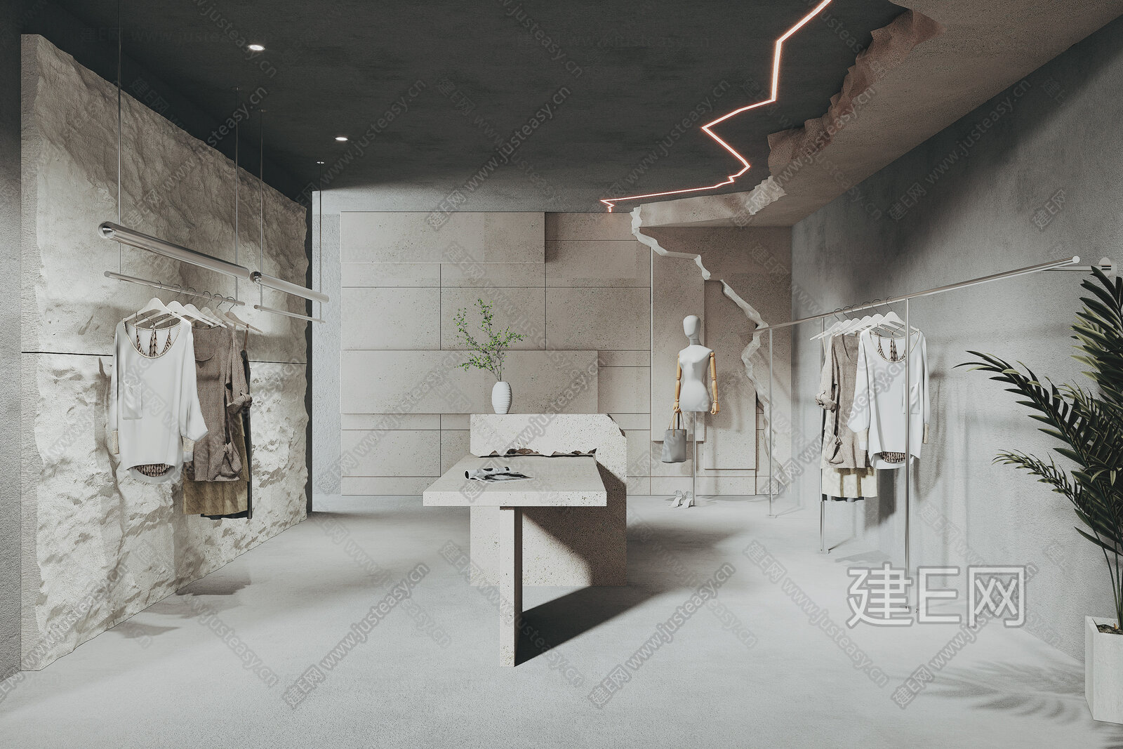 【现代服装店3d模型】建e网_现代服装店3d模型下载[ID:106778677]_打造3d现代服装店模型免费下载平台
