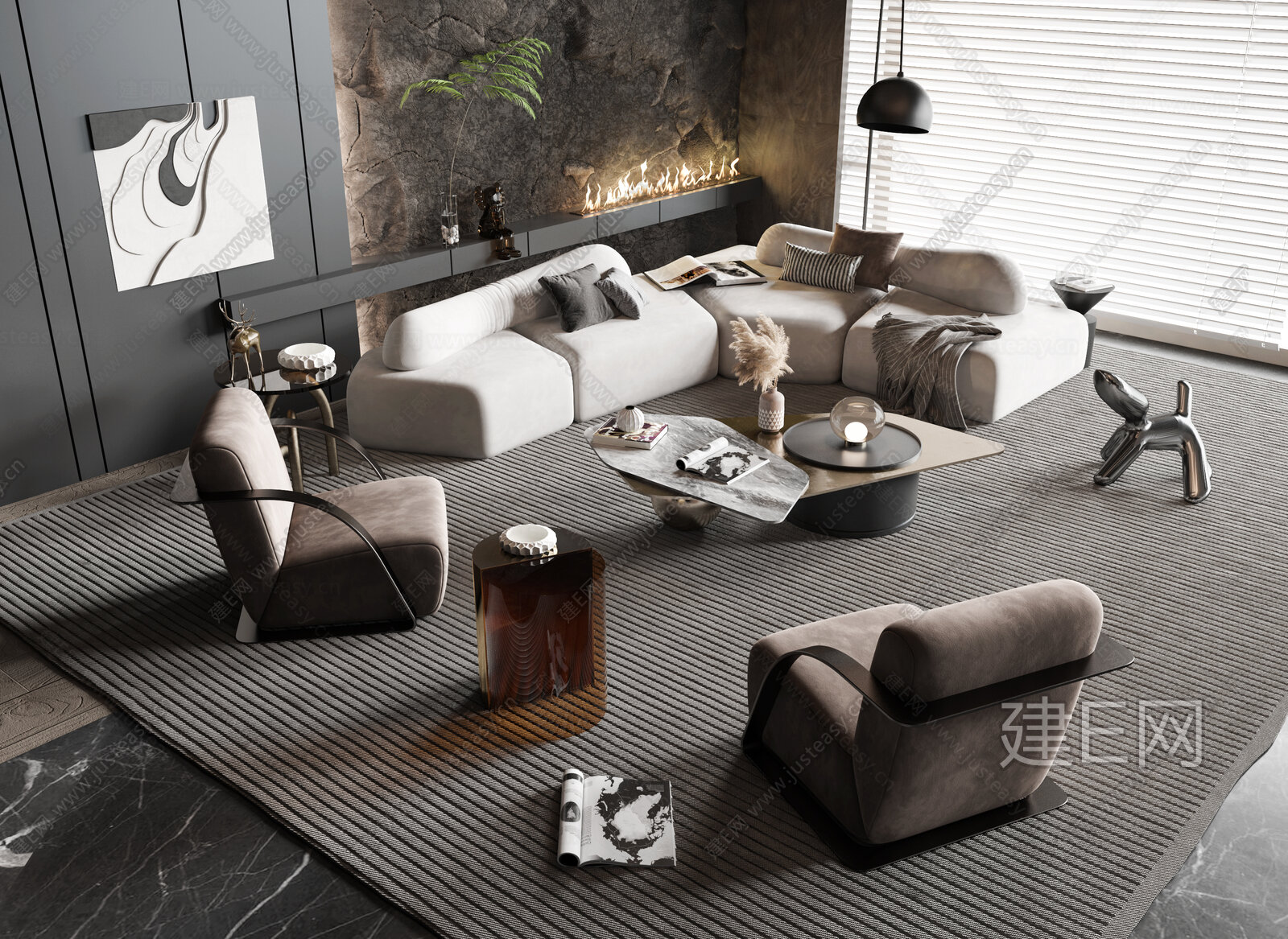 【Minotti 现代沙发茶几组合3d模型】建e网_Minotti 现代沙发茶几组合3d模型下载[ID:106909928]_打造 ...