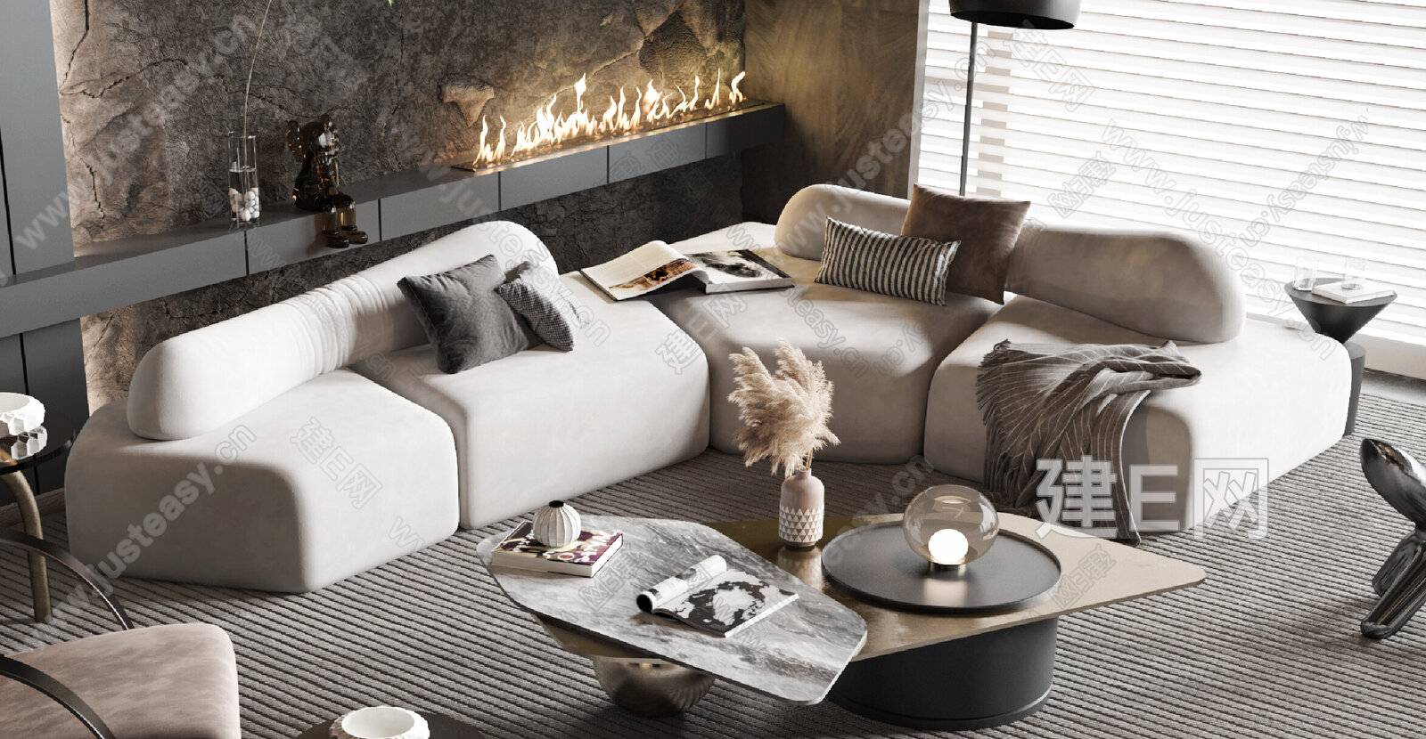 【Minotti 现代沙发茶几组合3d模型】建e网_Minotti 现代沙发茶几组合3d模型下载[ID:106909928]_打造 ...