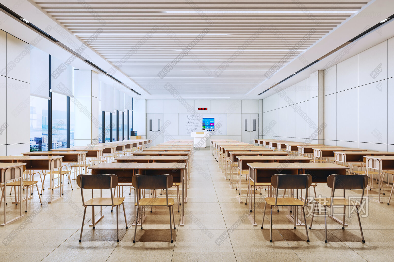 【现代教室3d模型】建E网_现代教室3d模型下载[ID:107434003]_打造3d现代教室模型免费下载平台