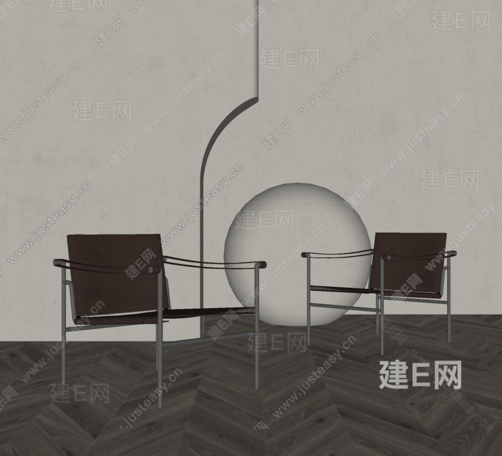 侘寂风单椅模型SU模型下载[ID:116737663]_建e网su模型