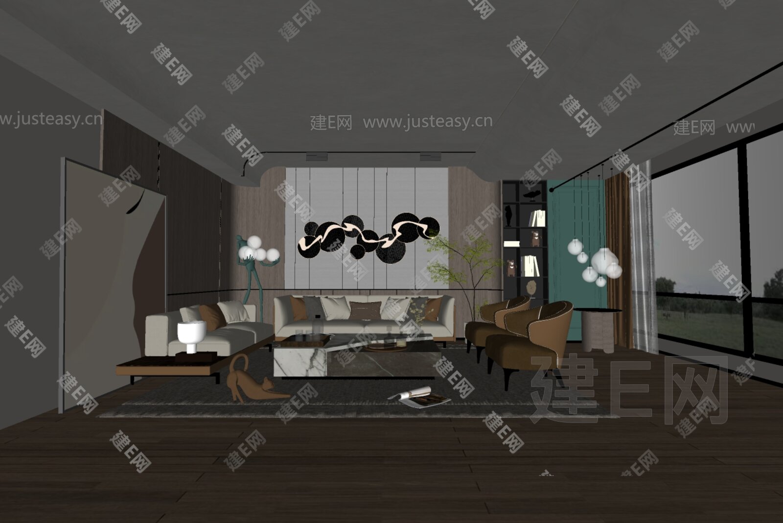 意大利 米洛提 Minotti 现代客厅模型SU模型下载[ID:116803112]_建e网su模型