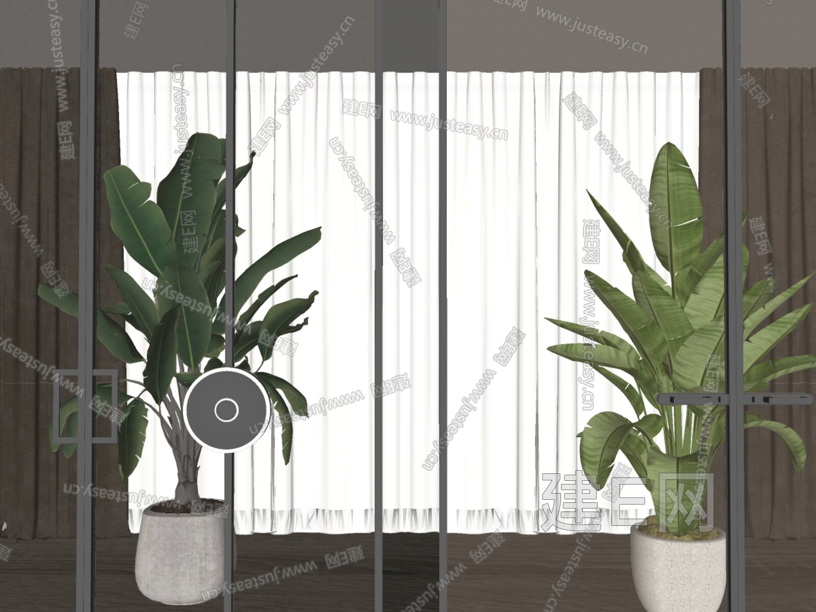 现代长虹玻璃移门模型SU模型下载[ID:116999771]_建e网su模型