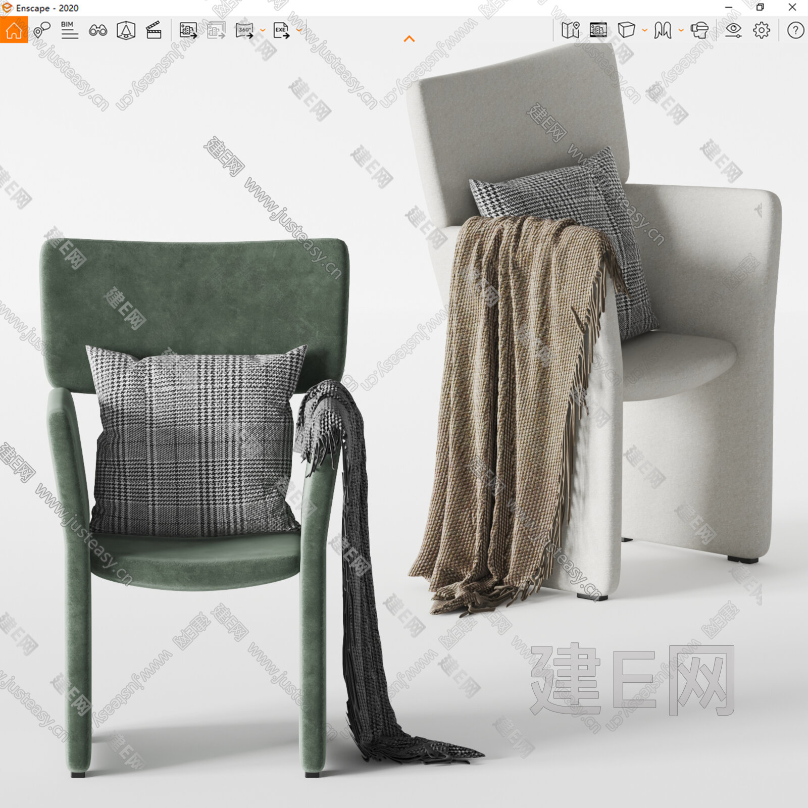 Morelato 现代休闲椅模型SU模型下载[ID:109135540]_建E室内设计网