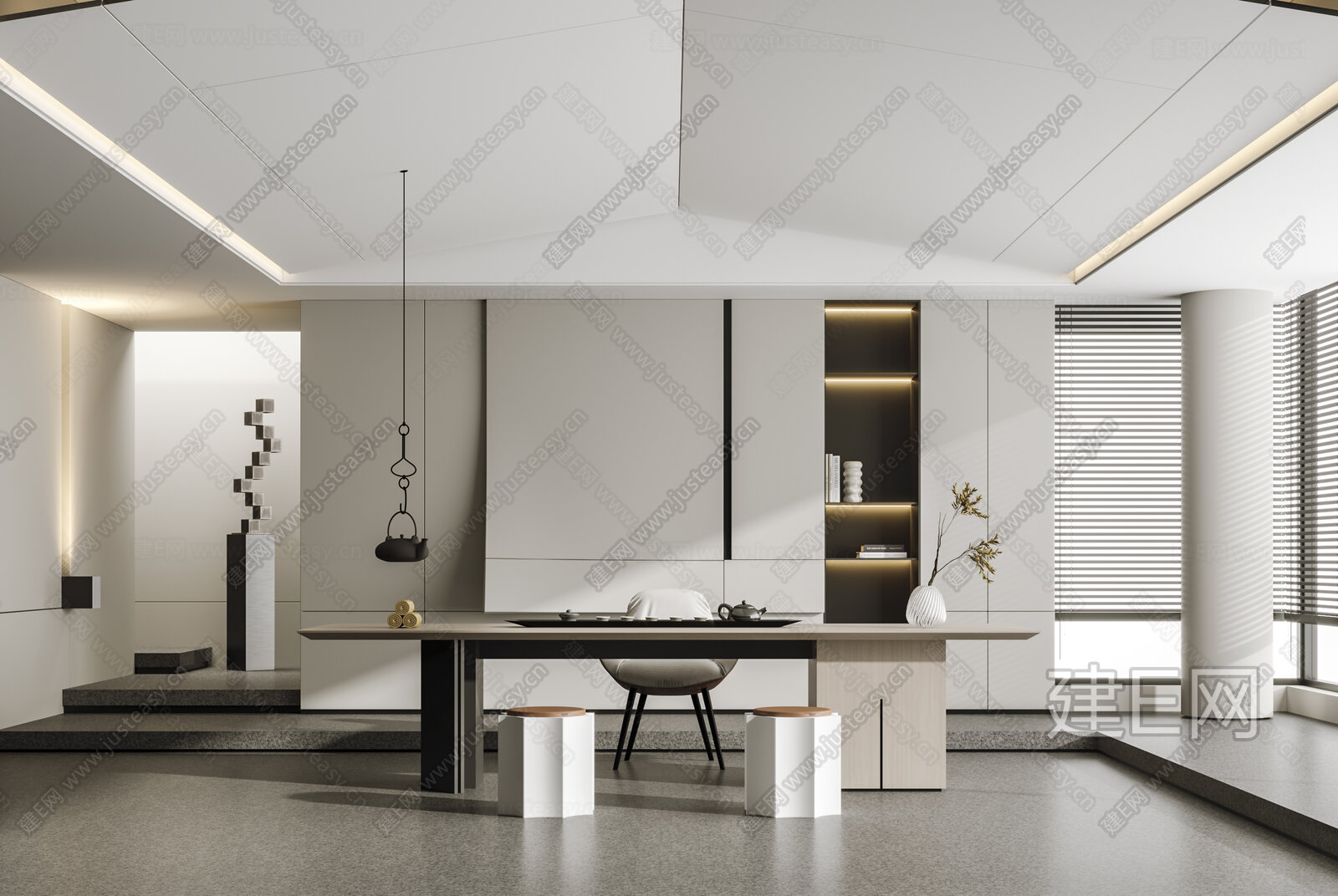 【现代轻奢茶室3d模型】建E网_现代轻奢茶室3d模型下载[ID:108351690]_打造3d现代轻奢茶室模型免费下载平台