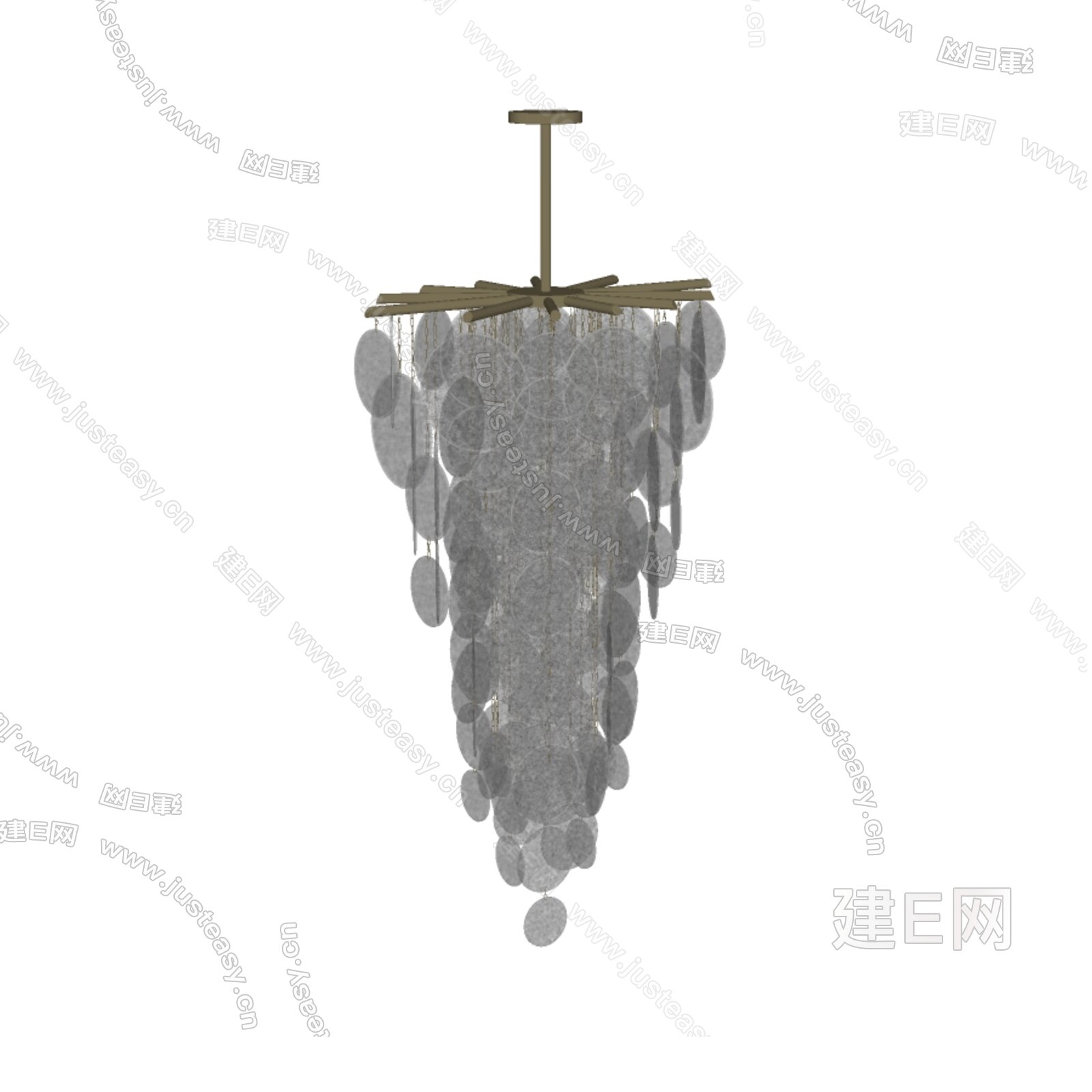 现代亚克力灯片吊灯模型SU模型下载[ID:109659710]_建E室内设计网