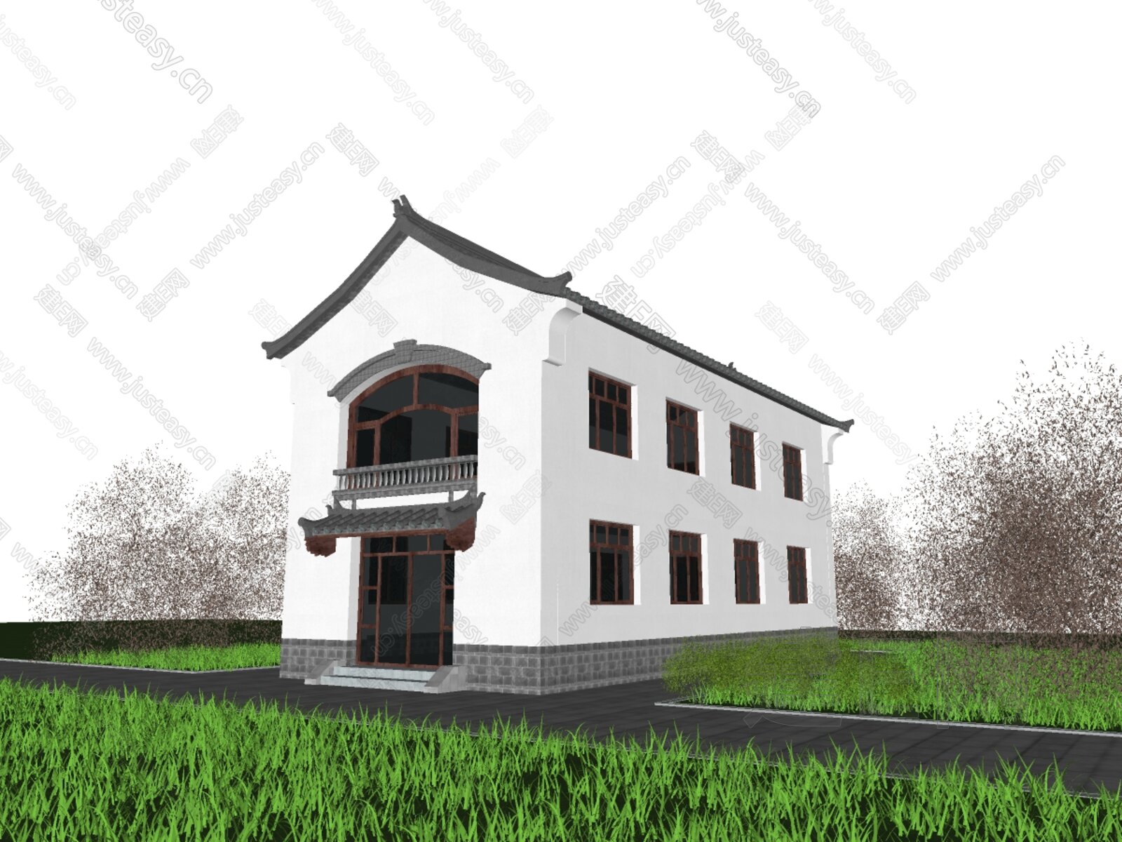 中式建筑 模型SU模型下载[ID:109725407]_建E室内设计网