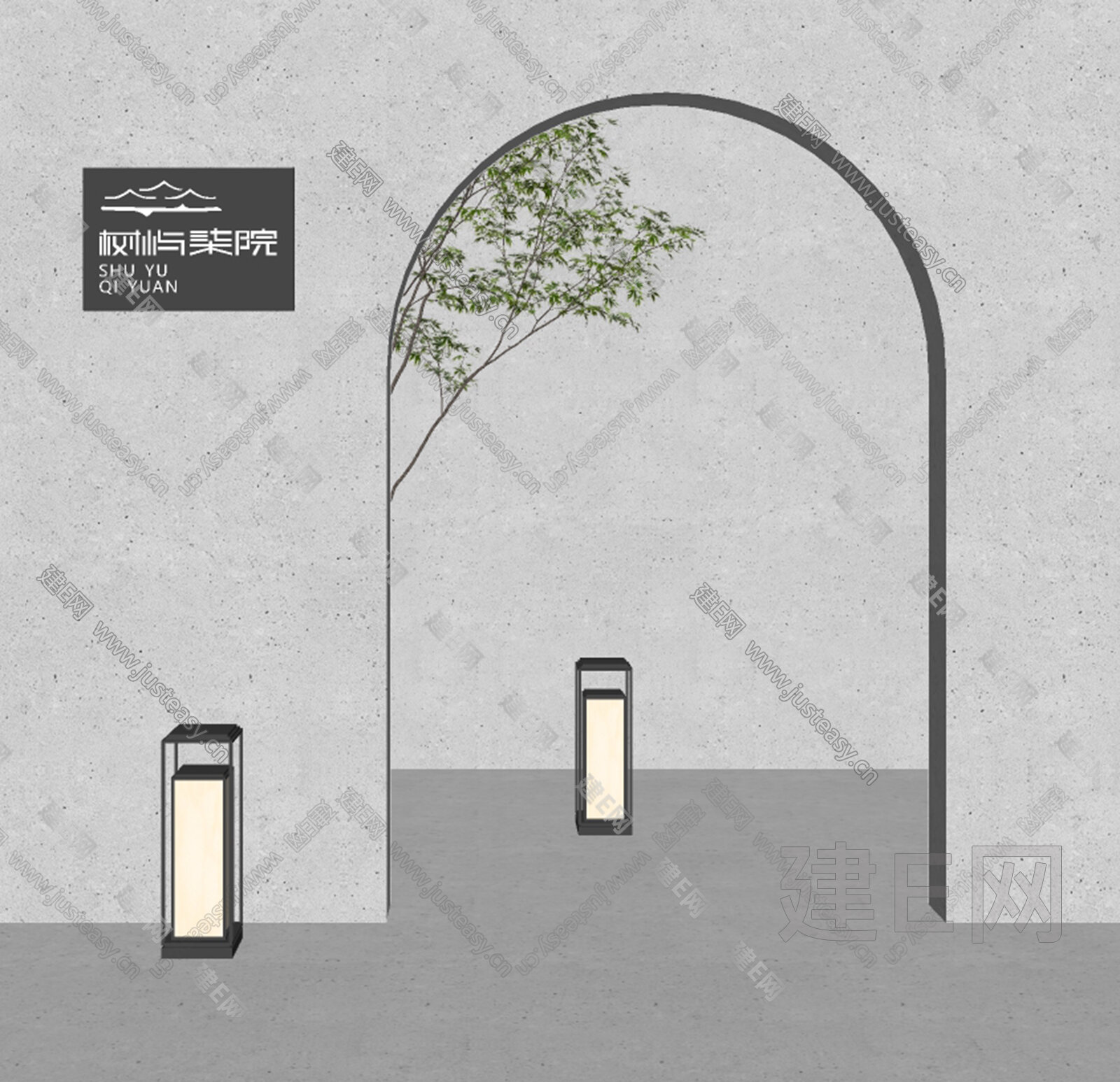 现代户外草坪灯模型SU模型下载[ID:112281327]_建E室内设计网