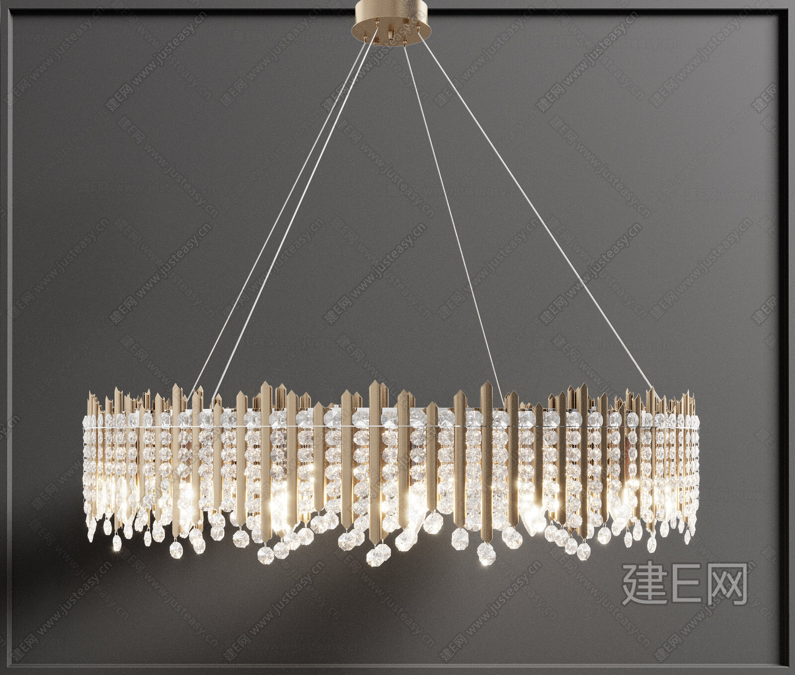 现代水晶吊灯模型SU模型下载[ID:104942053]_建e网su模型