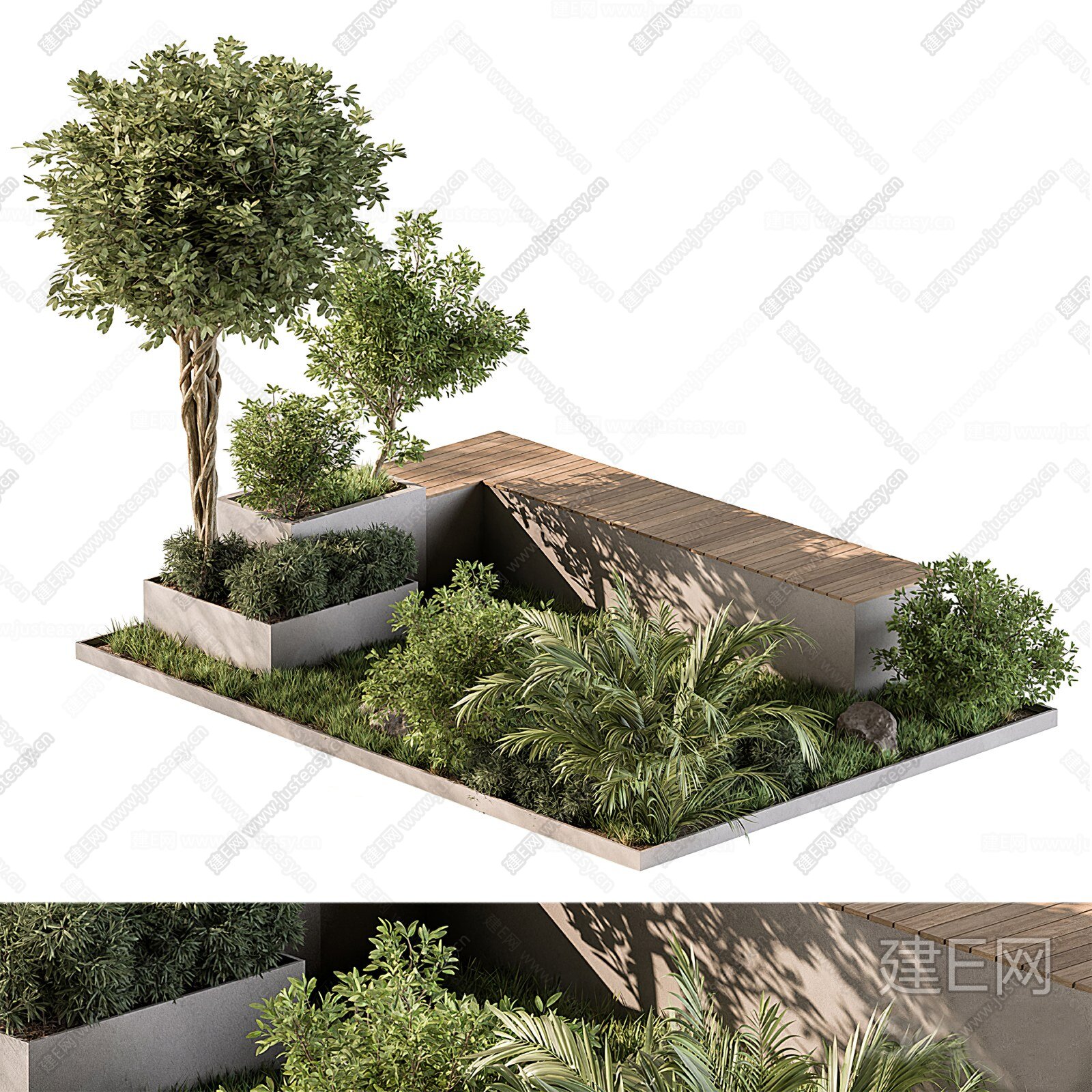 【现代绿植花池3d模型】建e网_现代绿植花池3d模型下载[ID:101208218]_打造3d现代绿植花池模型免费下载平台