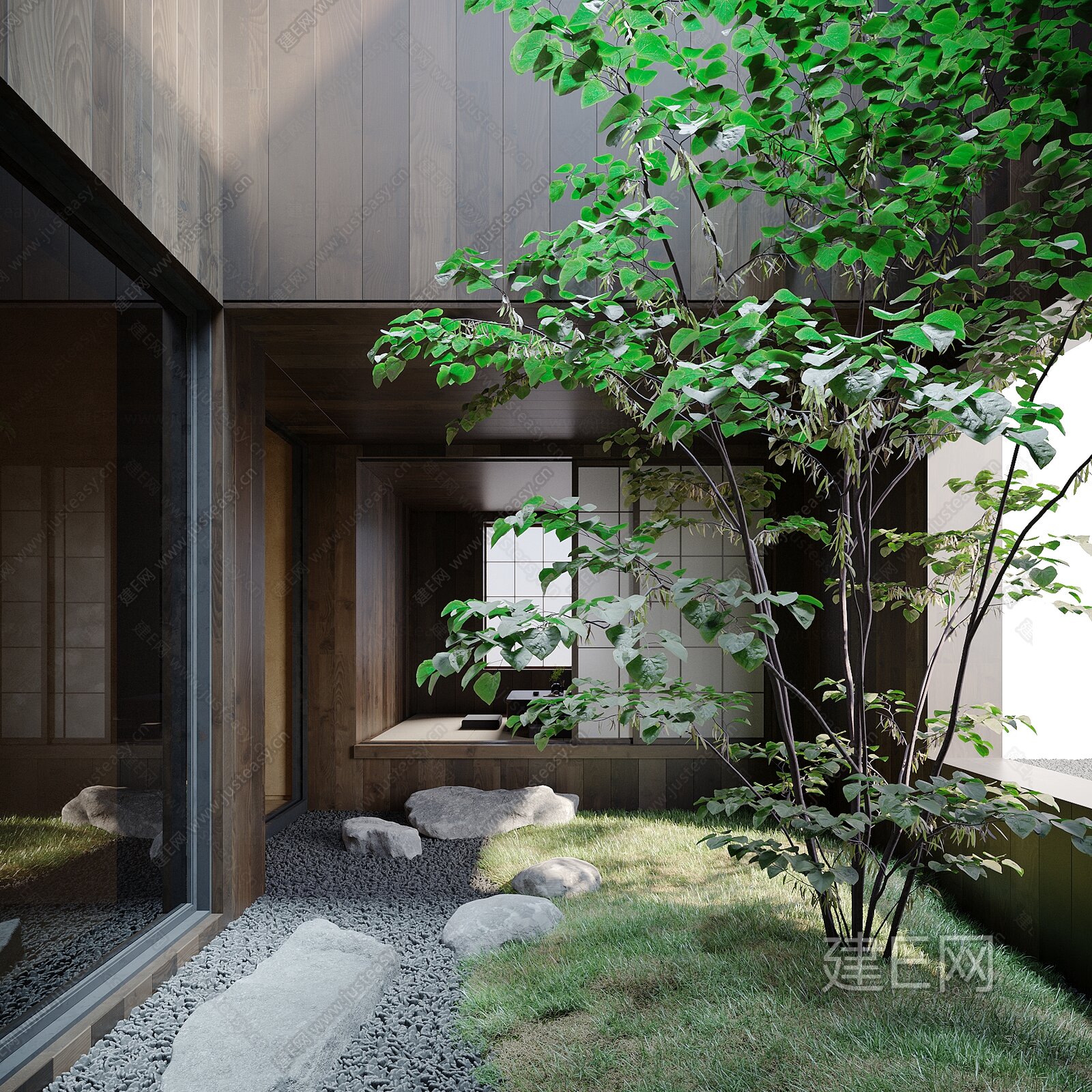 【新中式庭院造景3d模型】建e网_新中式庭院造景3d模型下载[ID:101339237]_打造3d新中式庭院造景模型免费下载平台