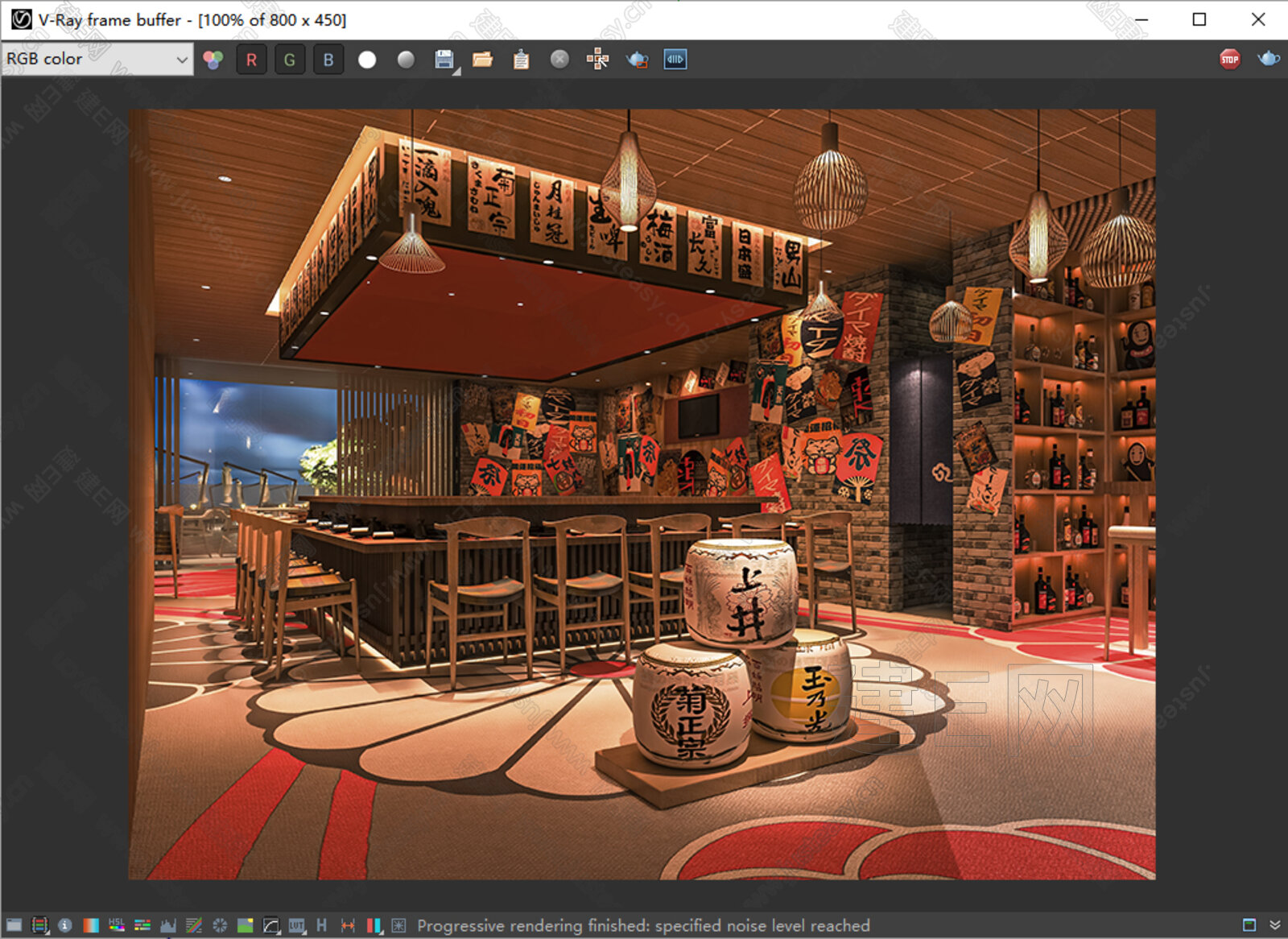 日式料理店模型SU模型下载[ID:108677380]_建e网su模型