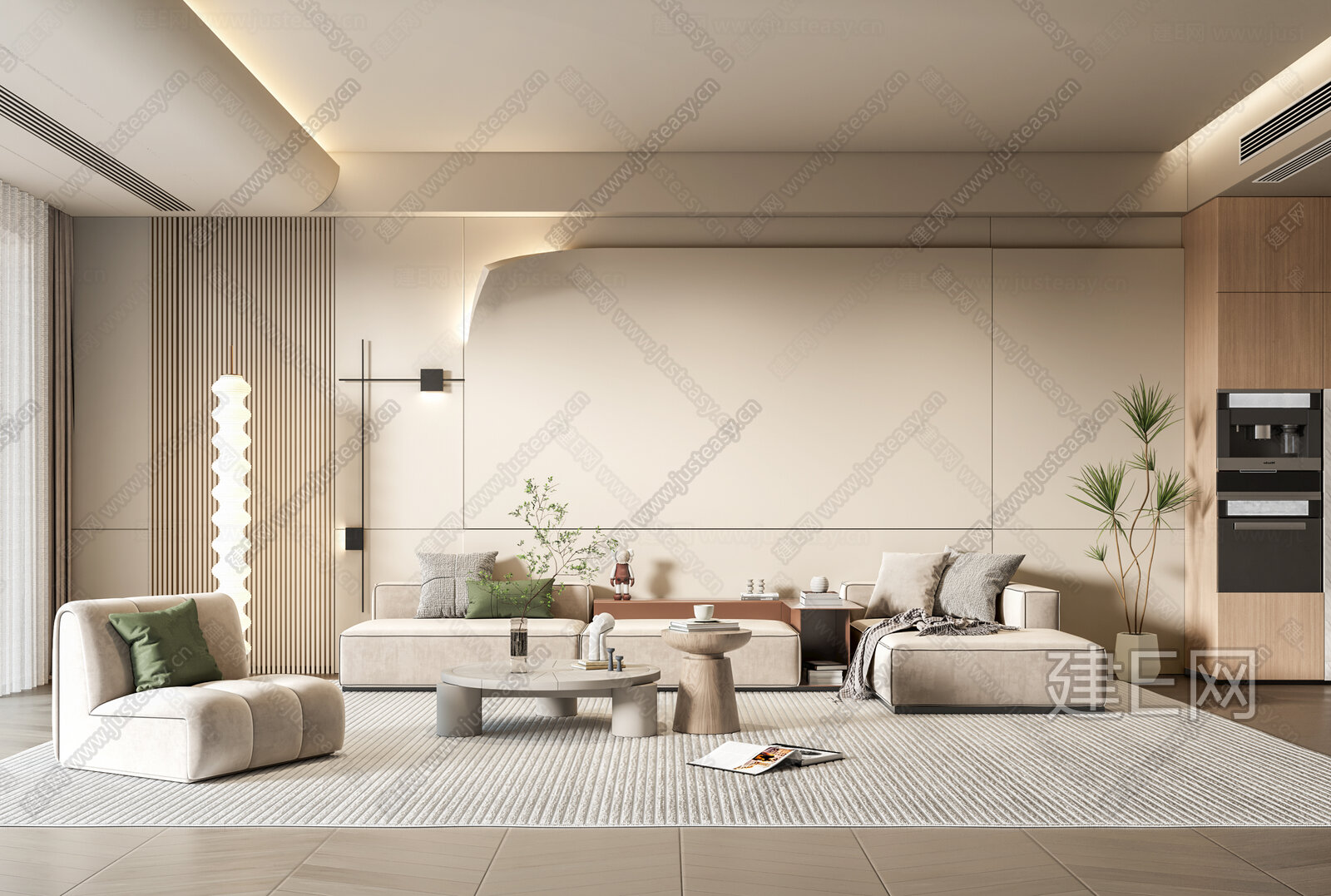 侘寂风客厅模型SU模型下载[ID:114444808]_建E室内设计网