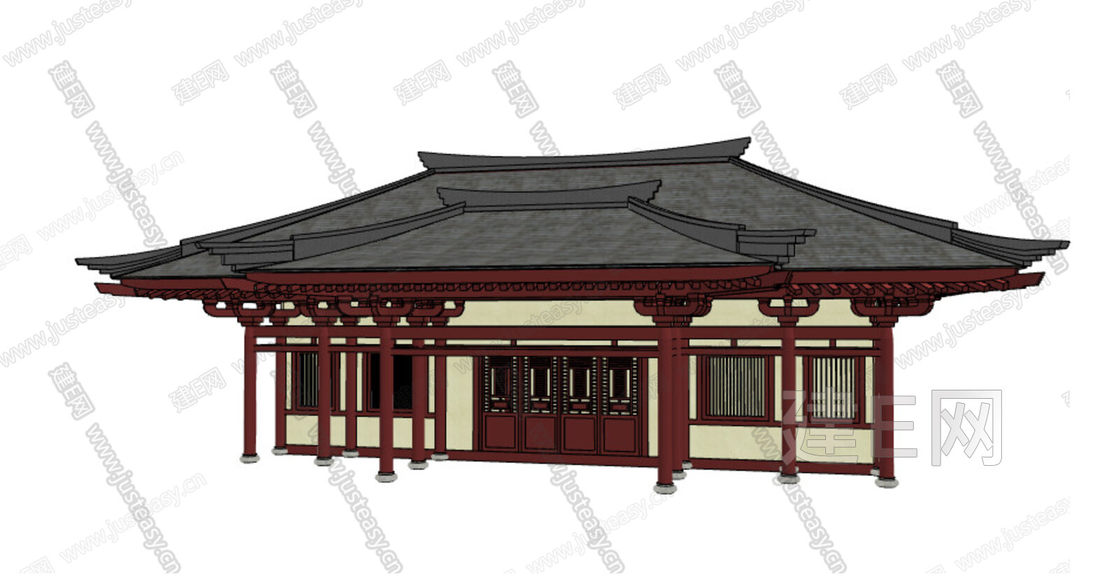 中式古建模型SU模型下载[ID:100878800]_建e网su模型