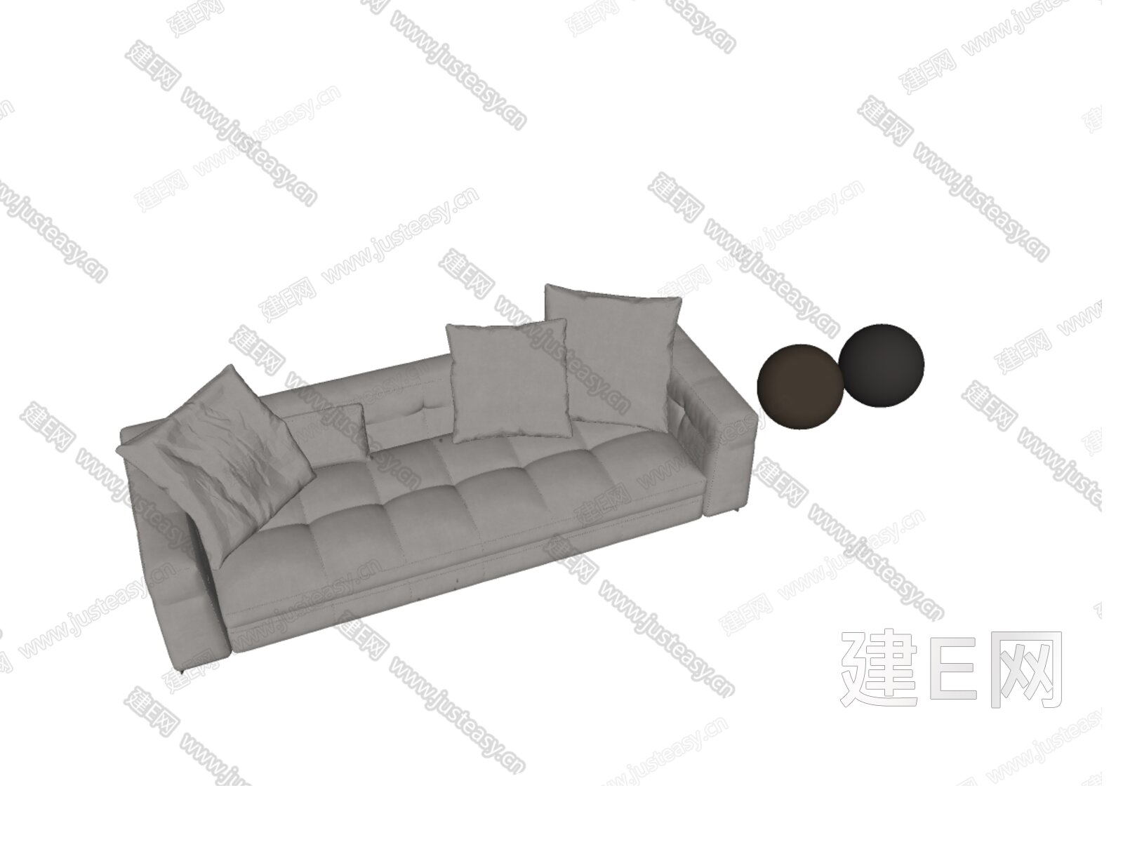 Minotti 米洛提 现代多人沙发模型SU模型下载[ID:102582648]_建E室内设计网