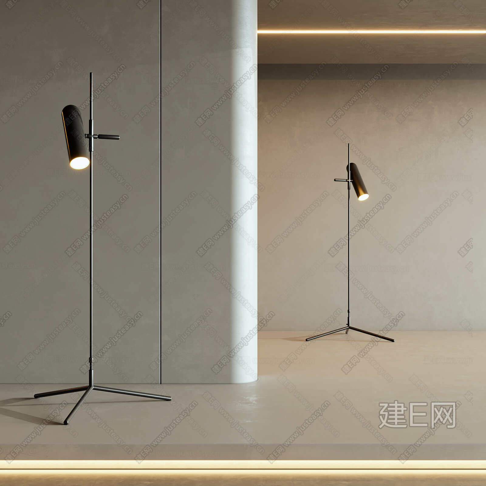 【现代落地灯3d模型】建e网_现代落地灯3d模型下载[ID:104026268]_打造3d现代落地灯模型免费下载平台