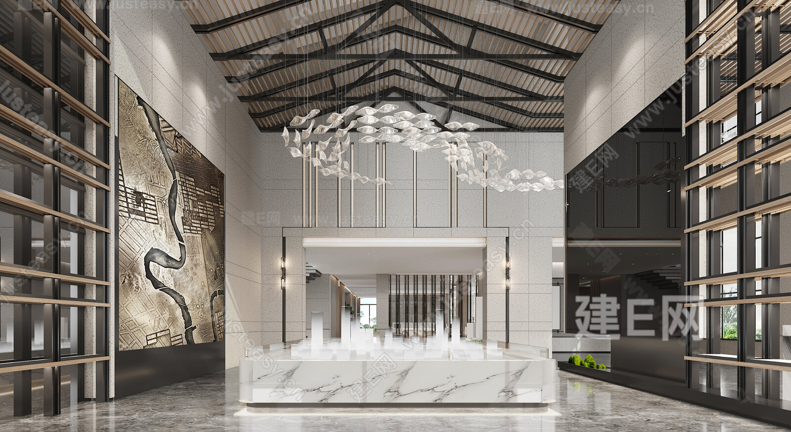 【现代售楼处3d模型】建E网_现代售楼处3d模型下载[ID:104353979]_打造3d现代售楼处模型免费下载平台