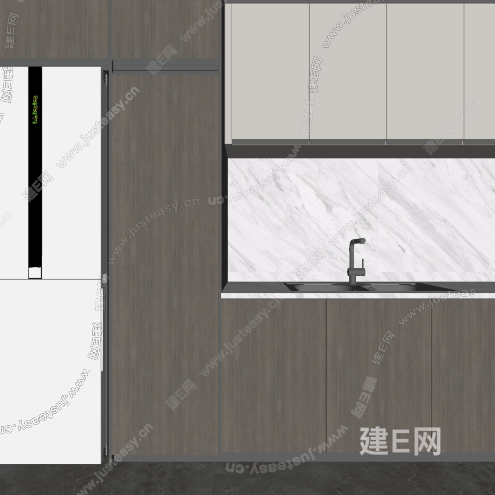 现代厨房模型SU模型下载[ID:113527115]_建E室内设计网