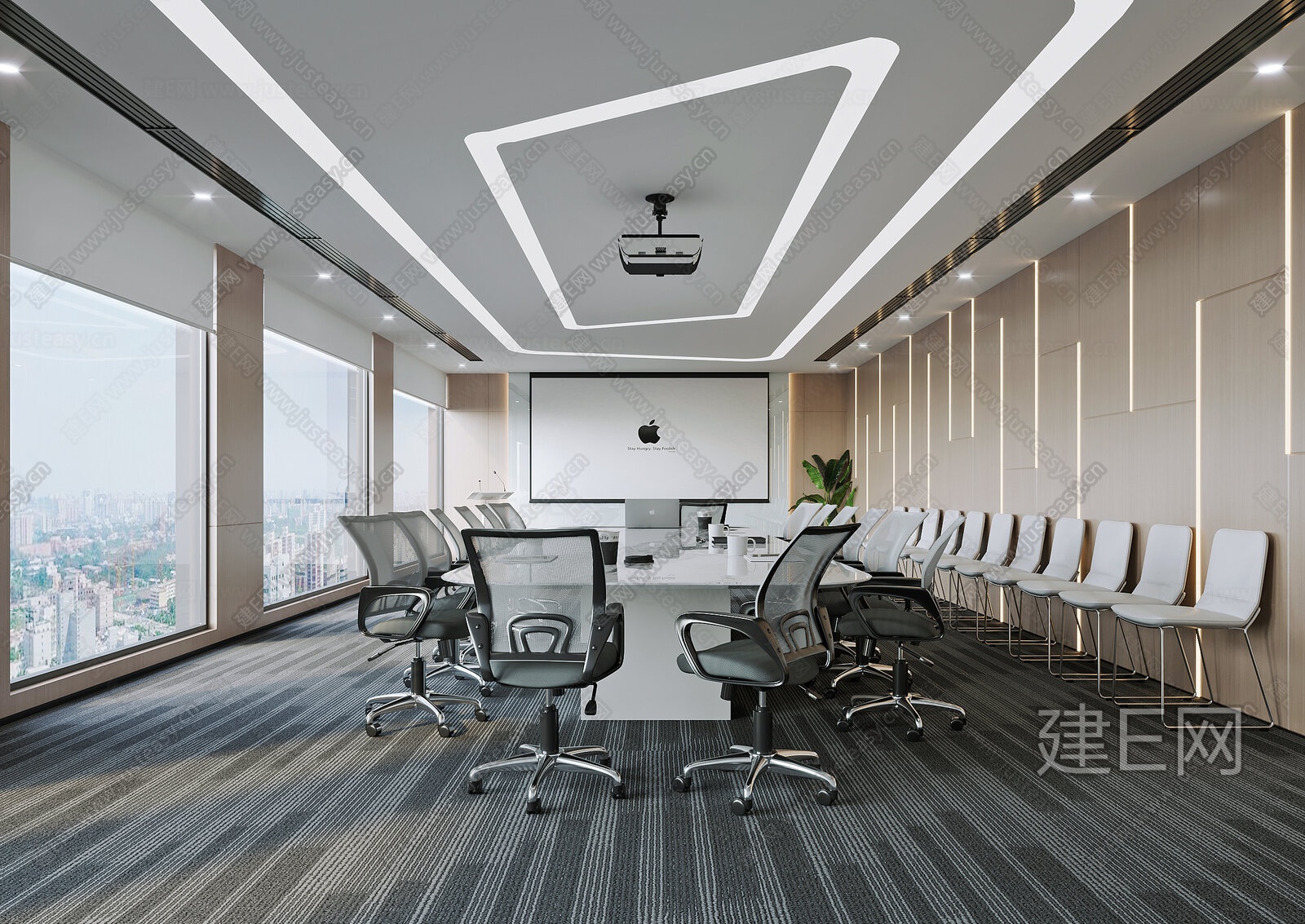 现代会议室3d模型下载[ID:114249840]_建e网3d模型