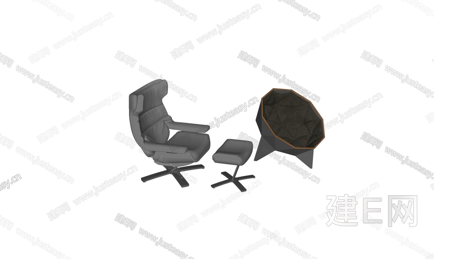 现代休闲椅模型SU模型下载[ID:115034588]_建E室内设计网