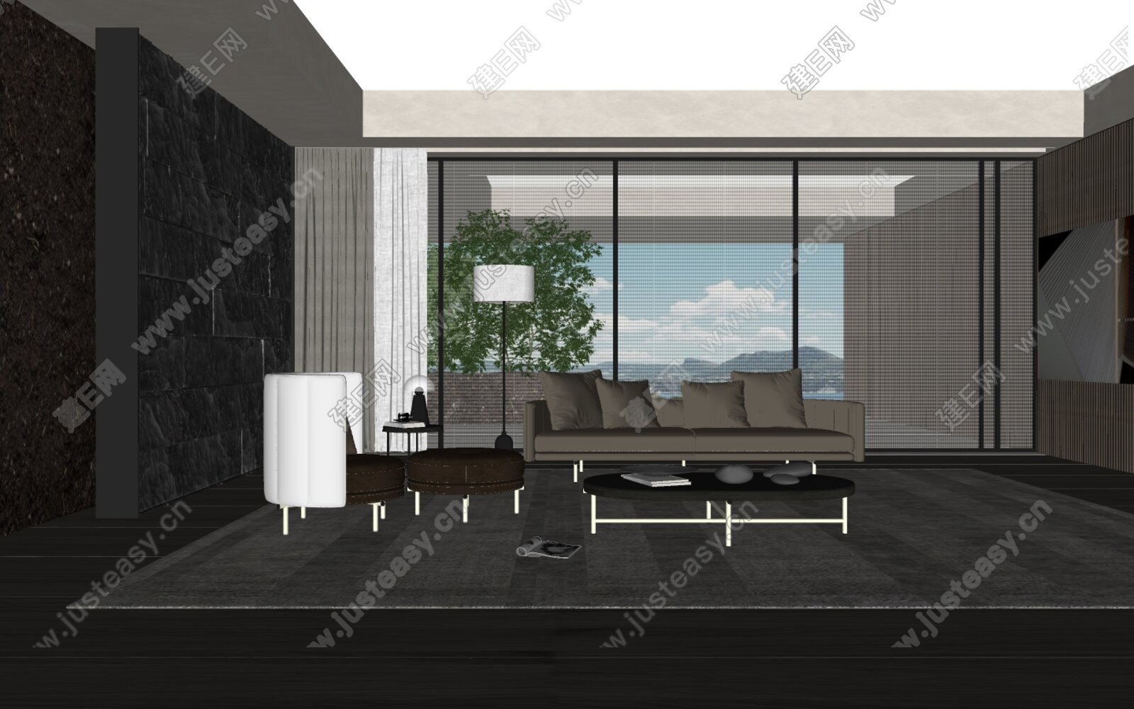 意大利 米洛提 Minotti 现代客厅模型SU模型下载[ID:116476385]_建e网su模型
