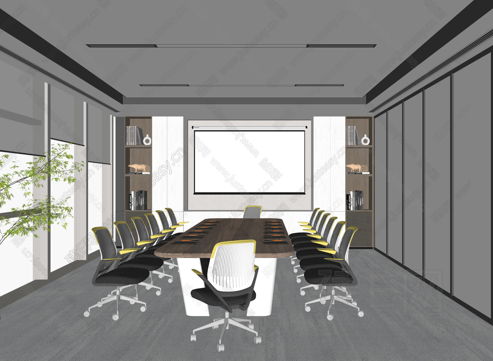 现代会议室模型SU模型下载[ID:117328360]_建E室内设计网