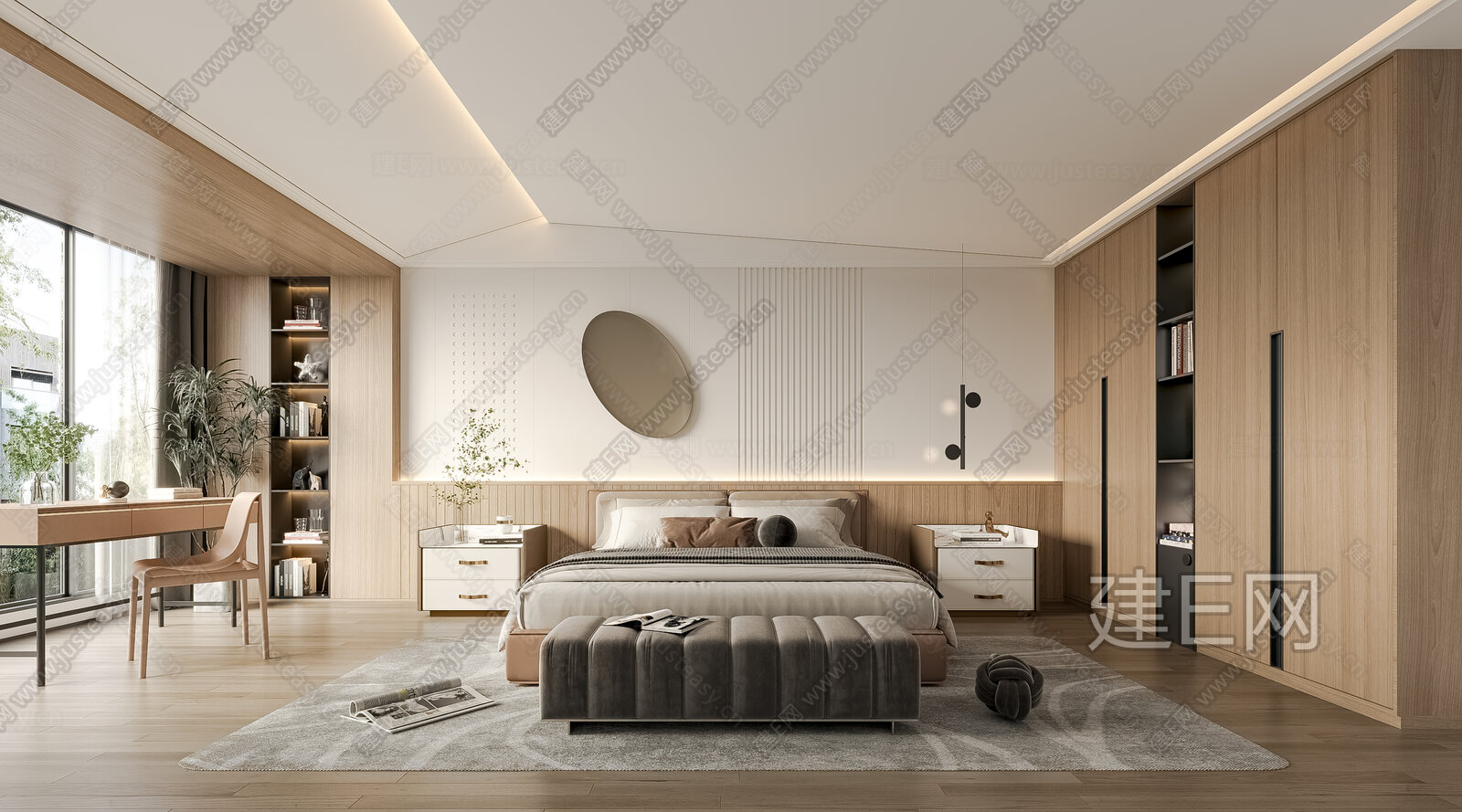 【现代卧室3d模型】建E网_现代卧室3d模型下载[ID:115626216]_打造3d现代卧室模型免费下载平台