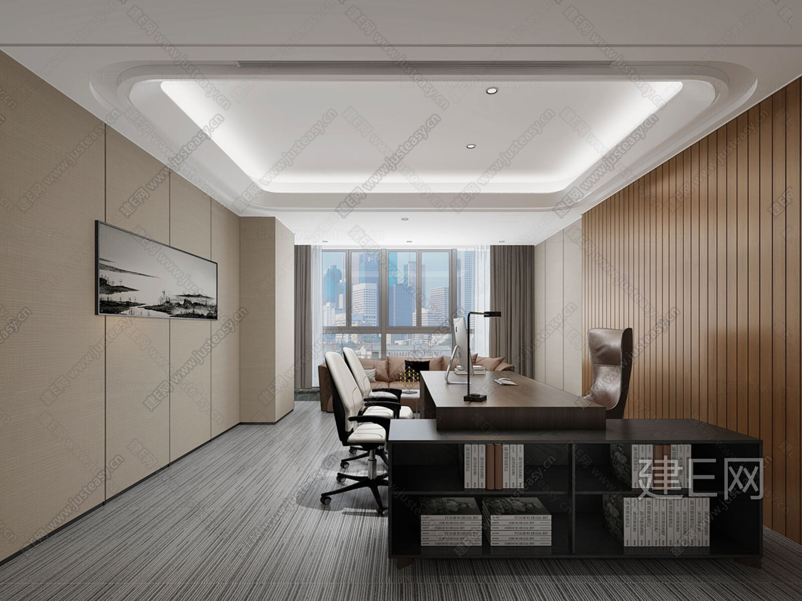 【新中式总经理办公室3d模型】建e网_新中式总经理办公室3d模型下载[ID:115757187]_打造3d新中式总经理办公室模型免费下载平台