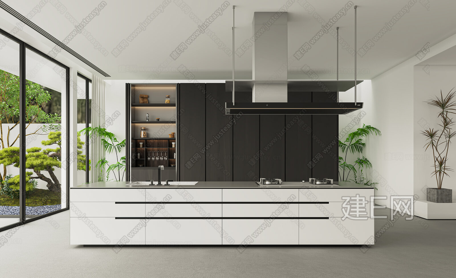 现代厨房 模型SU模型下载[ID:109988185]_建E室内设计网