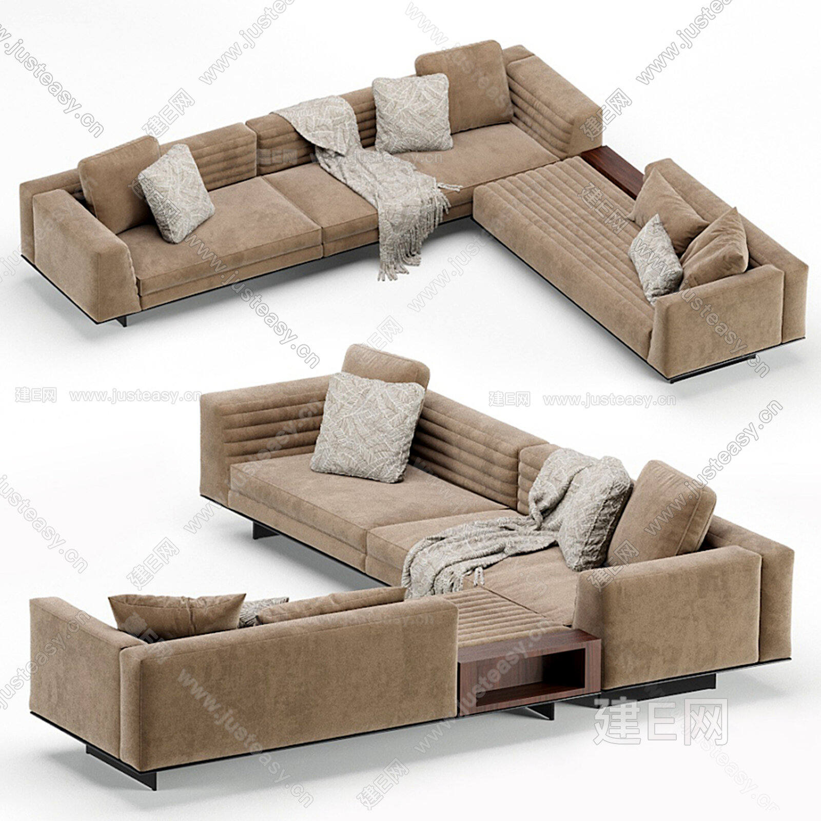 【Minotti 米洛提 现代多人沙发组合3d模型】建e网_Minotti 米洛提 现代多人沙发组合3d模型下载[ID:115953857 ...