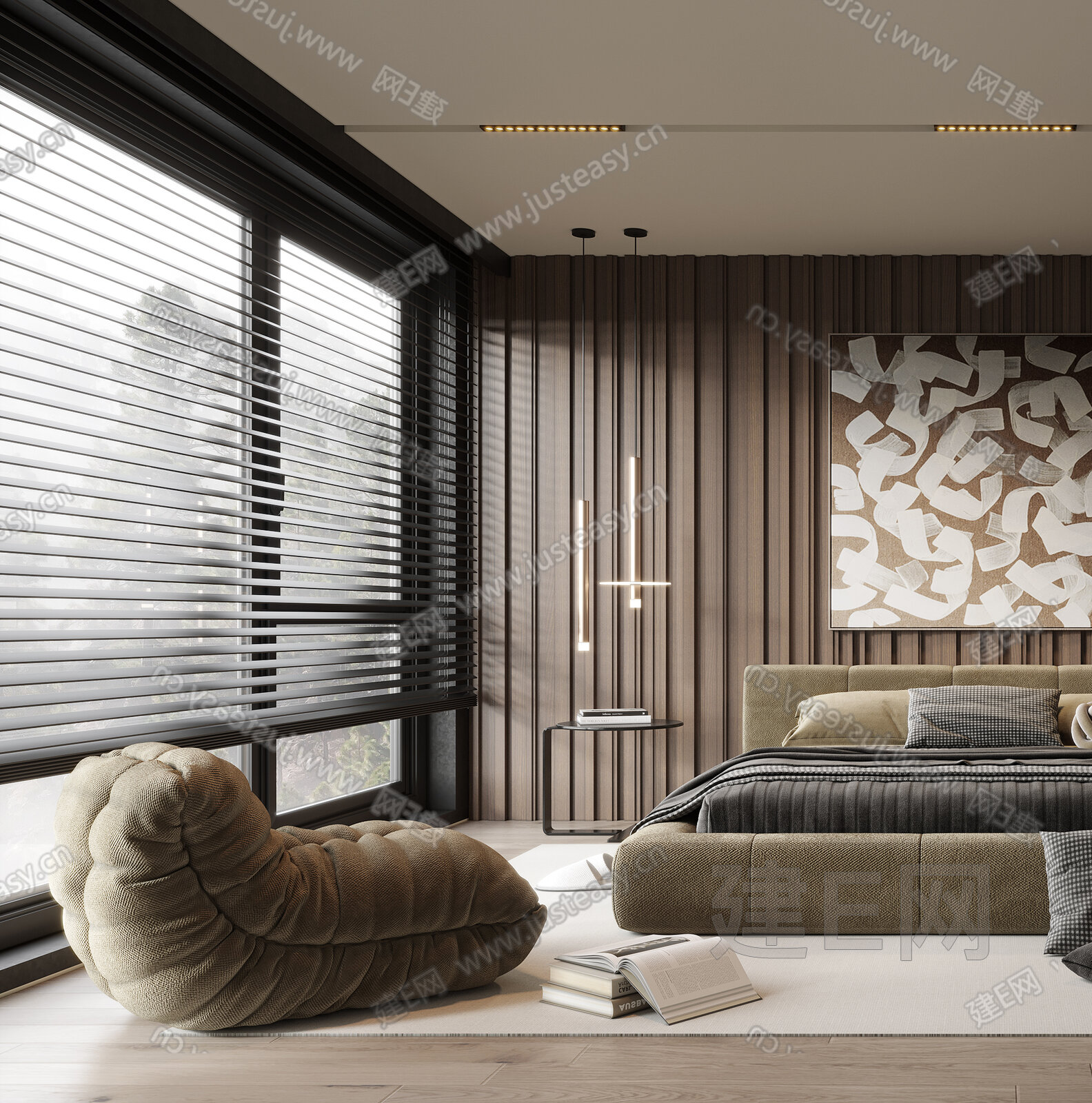 现代卧室3d模型下载[ID:115888376]_建e网3d模型