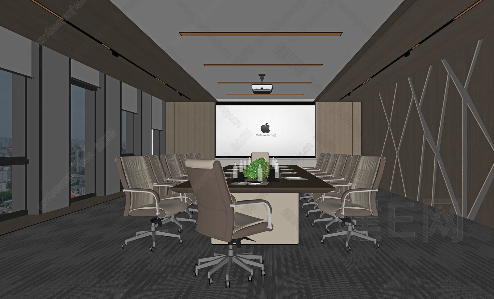 现代会议室模型SU模型下载[ID:110053728]_建e网su模型