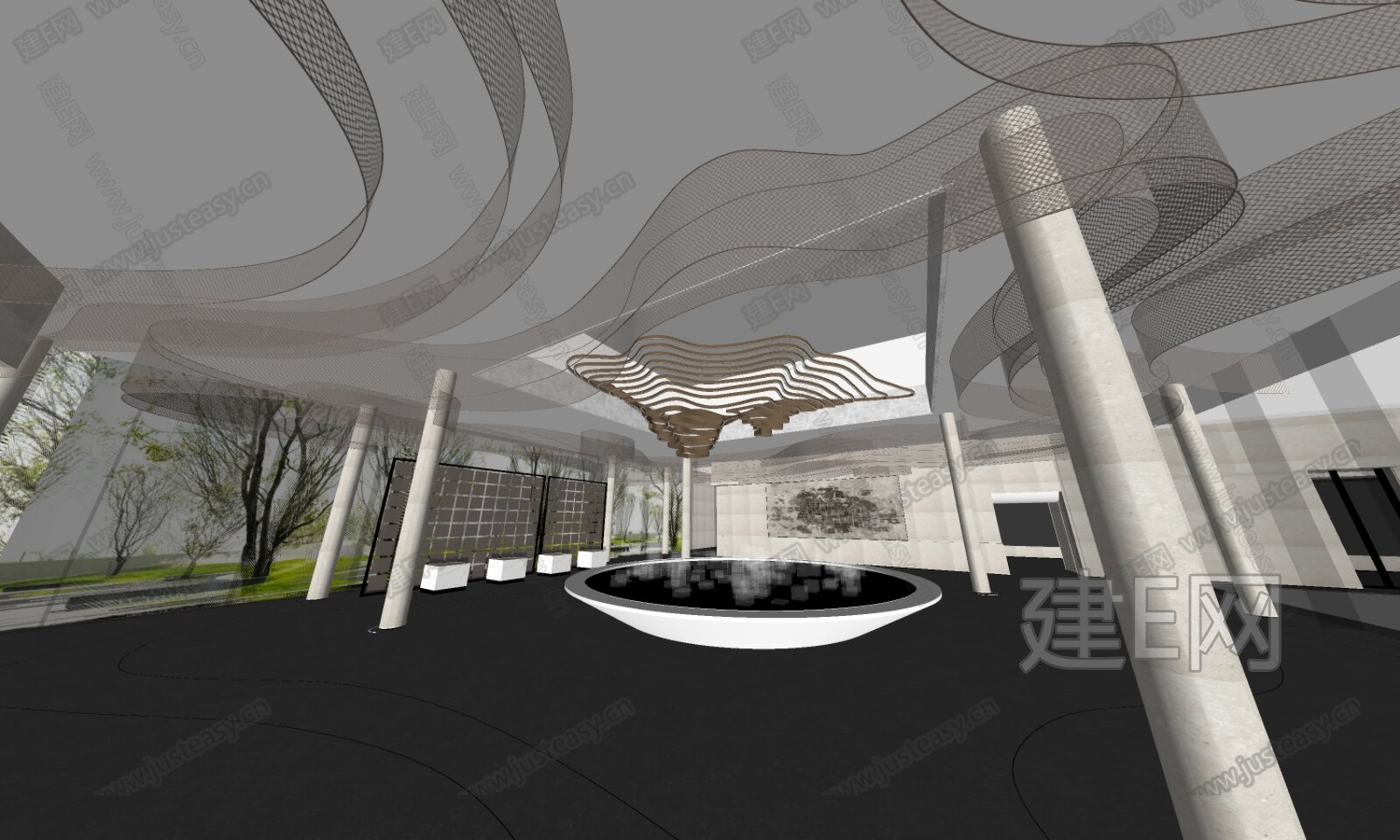 现代主题售楼处模型SU模型下载[ID:110184836]_建e网su模型