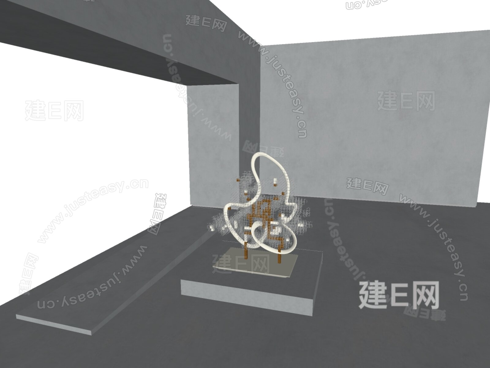 现代雕塑摆件模型SU模型下载[ID:110774750]_建e网su模型