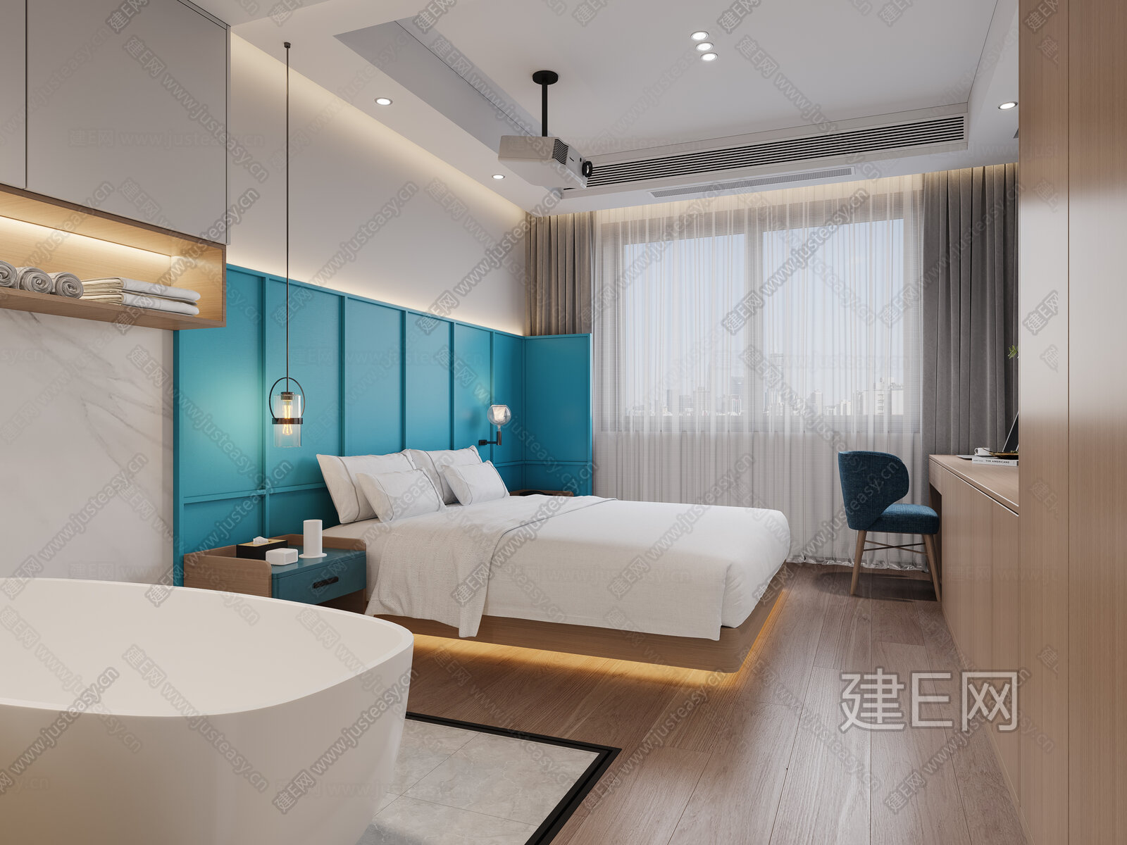 【现代酒店客房3d模型】建e网_现代酒店客房3d模型下载[ID:117133330]_打造3d现代酒店客房模型免费下载平台