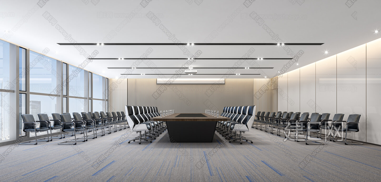 现代会议室模型SU模型下载[ID:112544217]_建E室内设计网