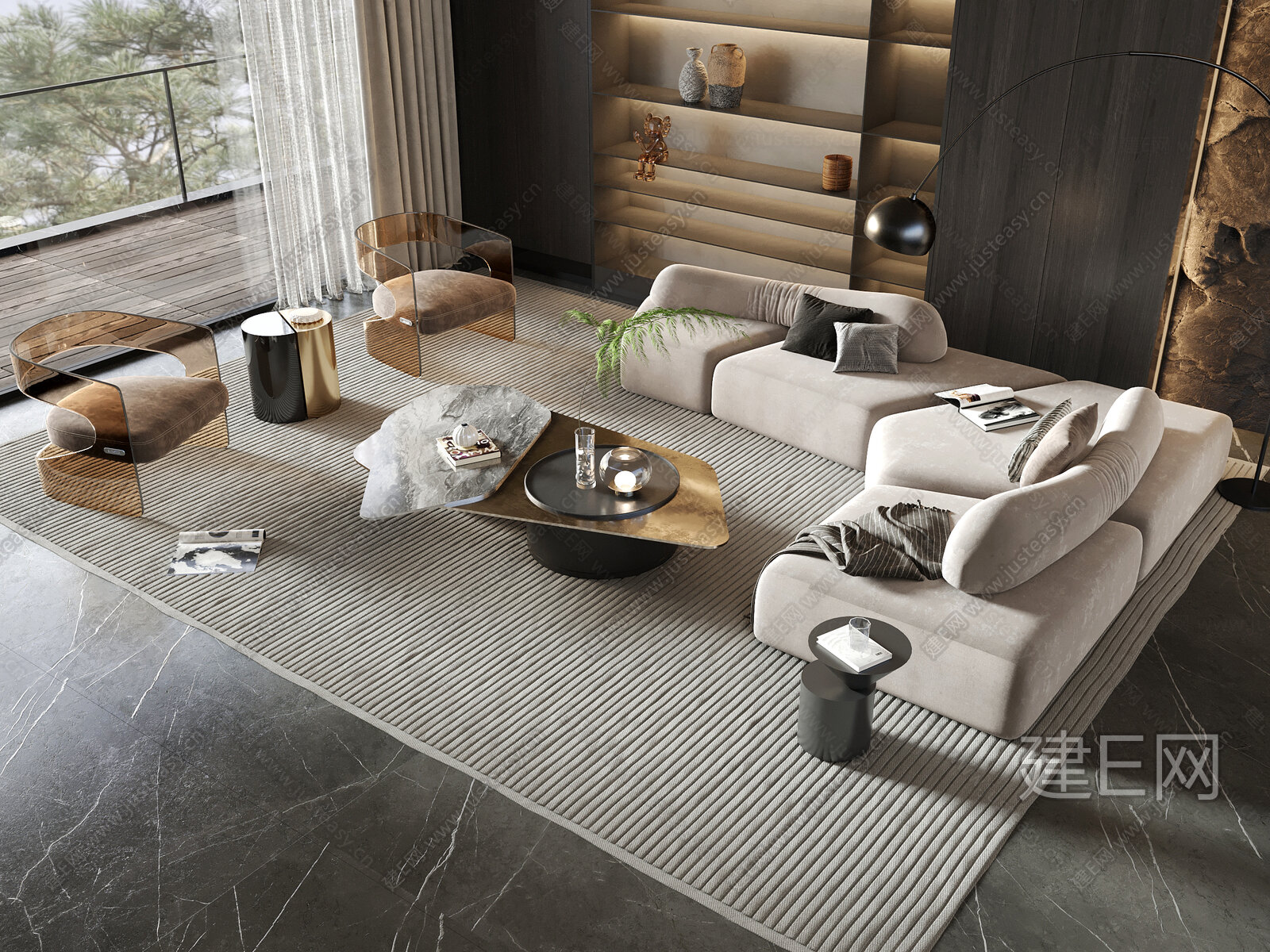 【现代沙发茶几3d模型】建e网_现代沙发茶几3d模型下载[ID:109072409]_打造3d现代沙发茶几模型免费下载平台