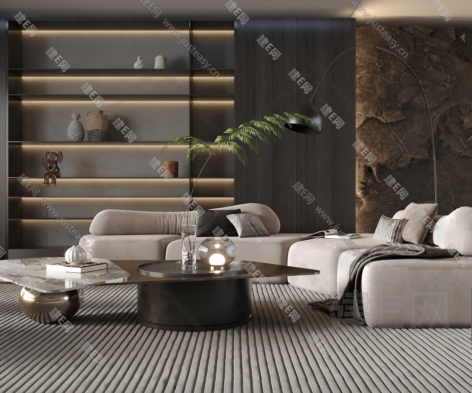 【现代沙发茶几3d模型】建e网_现代沙发茶几3d模型下载[ID:109072409]_打造3d现代沙发茶几模型免费下载平台