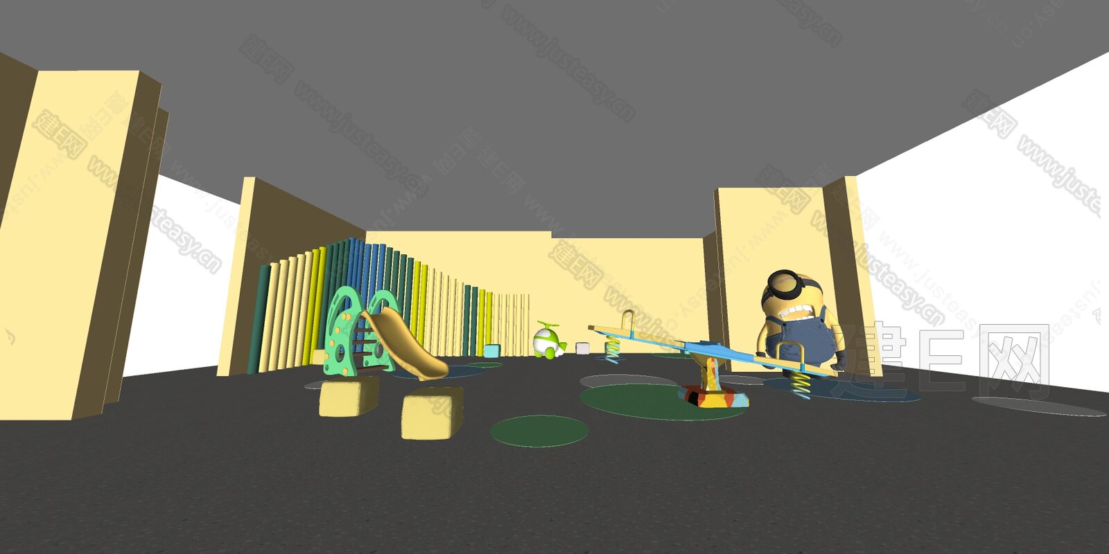 现代幼儿园模型SU模型下载[ID:112740811]_建e网su模型